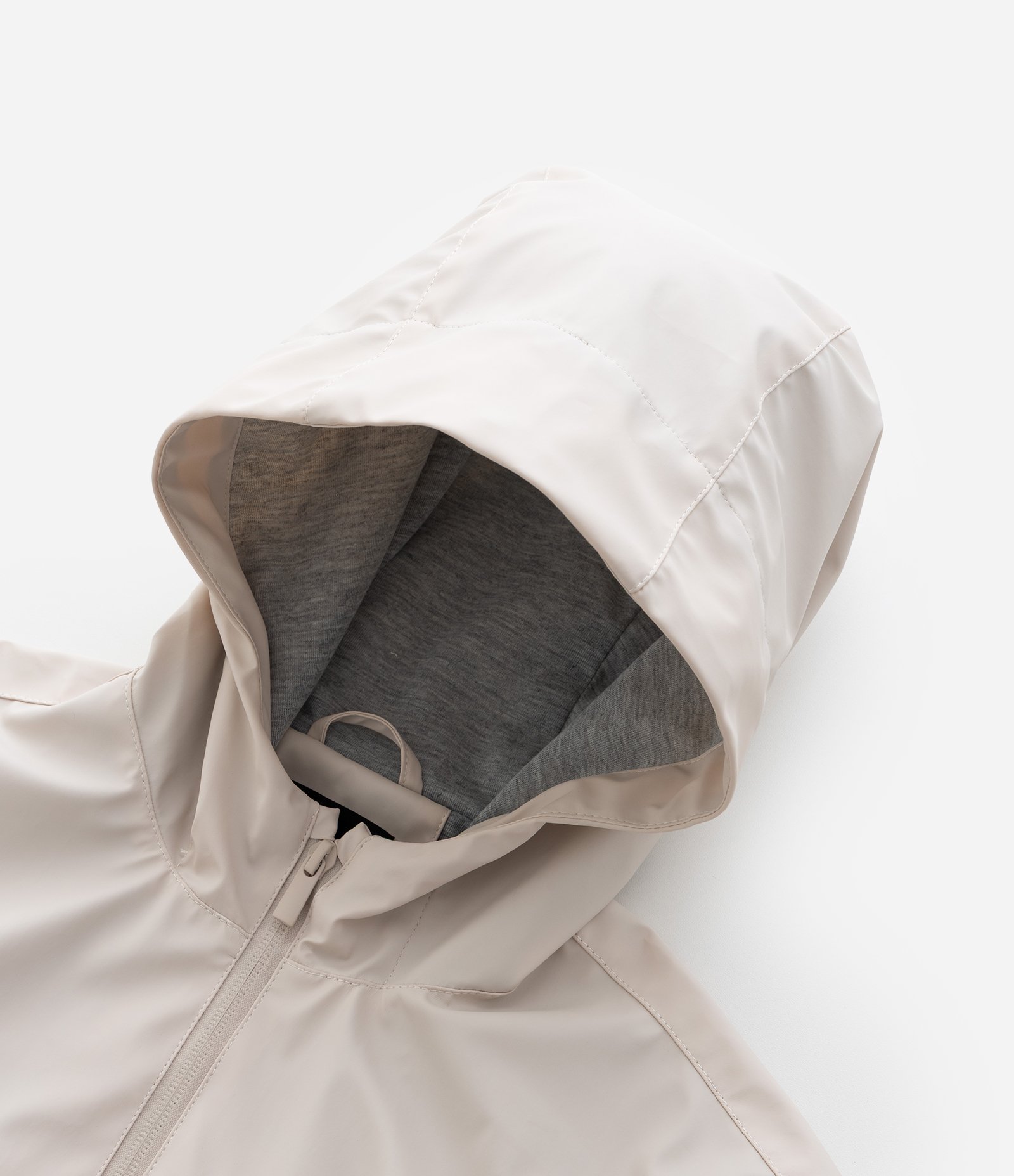 Jaqueta Infantil com Textura Emborrachada e Capuz - Tam 5 a 14 Anos Bege 6