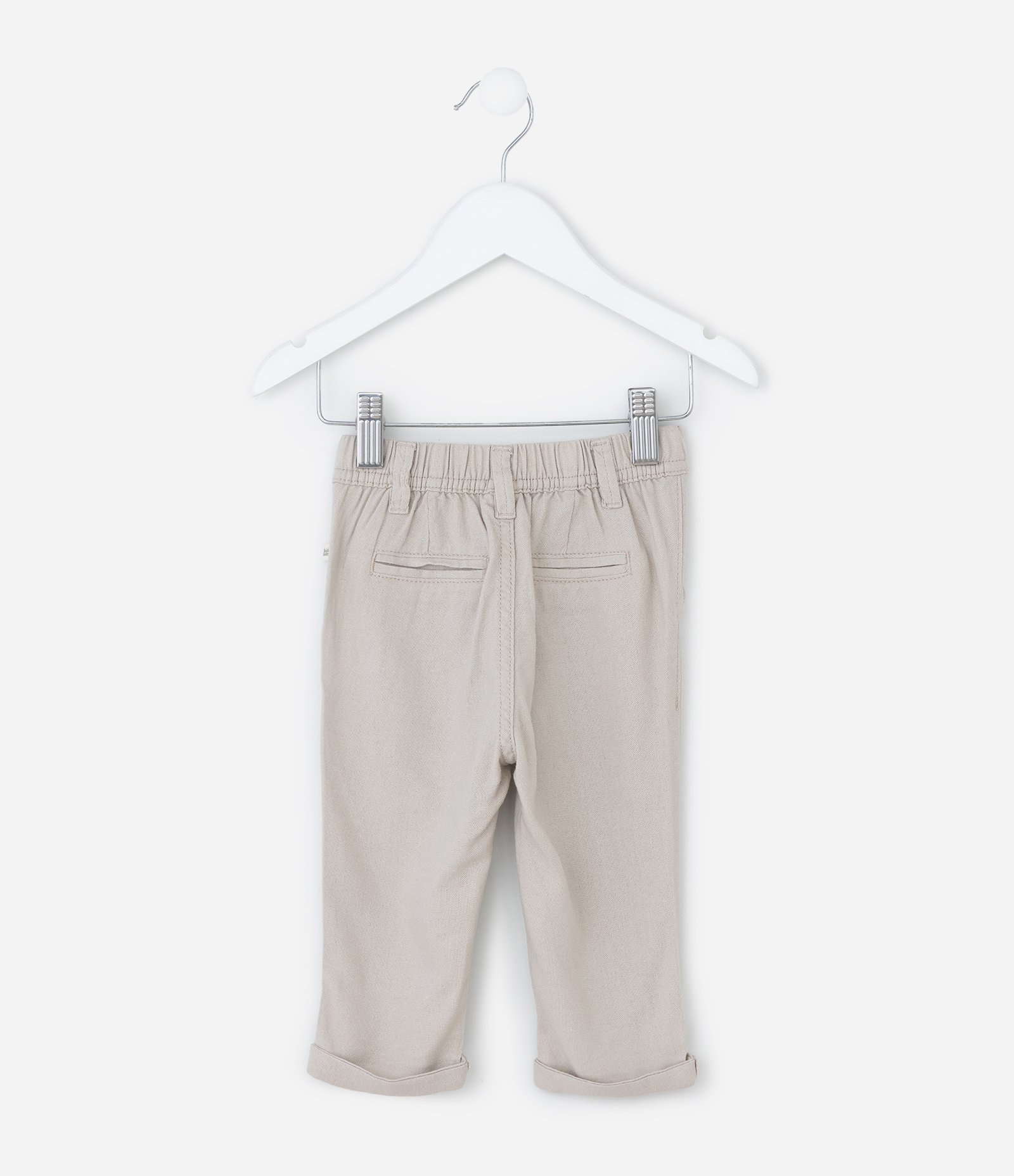 Calça Infantil em Cambraia com Bolso Faca - Tam 0 a 18 Meses Cinza 3