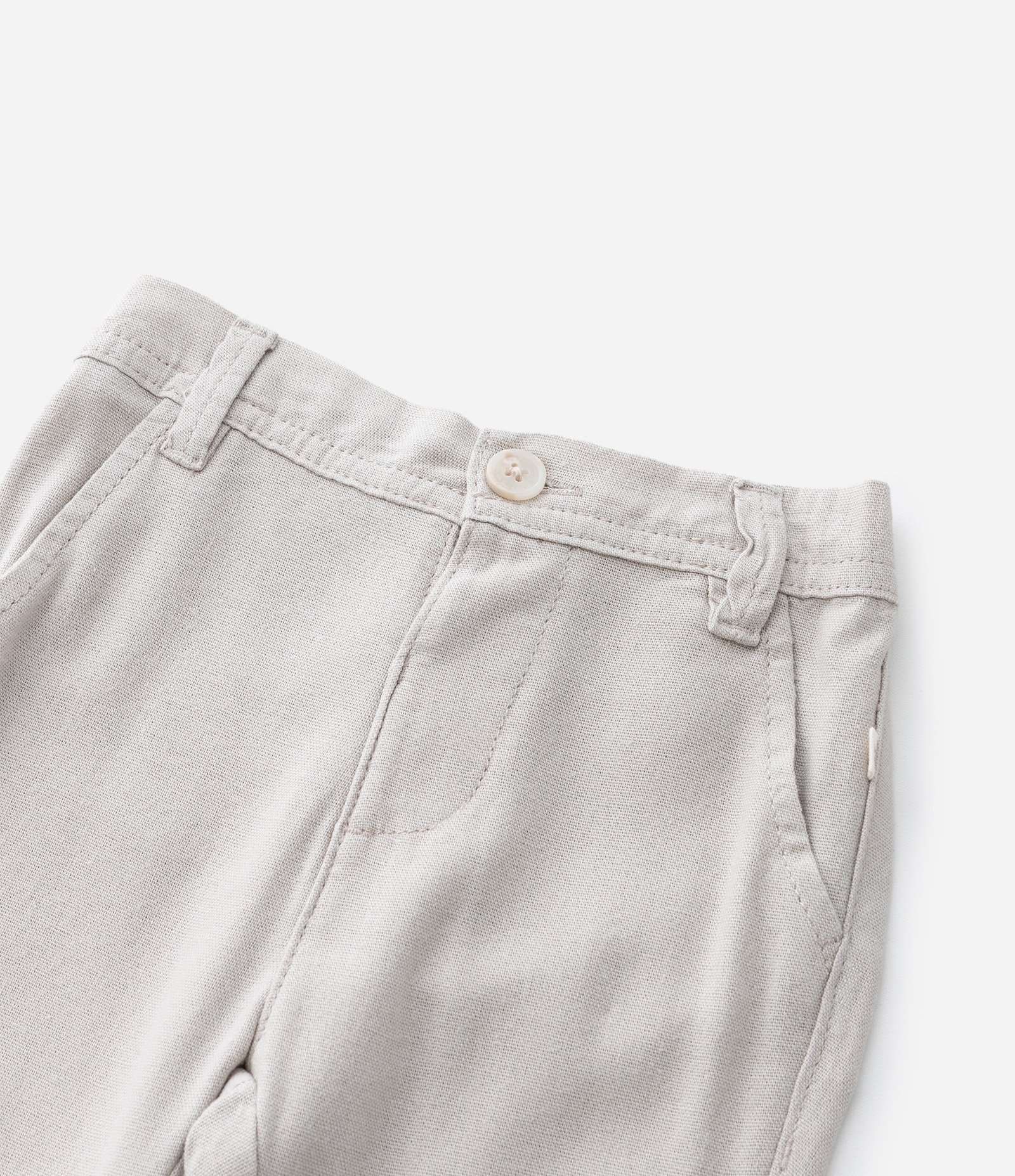 Calça Infantil em Cambraia com Bolso Faca - Tam 0 a 18 Meses Cinza 6