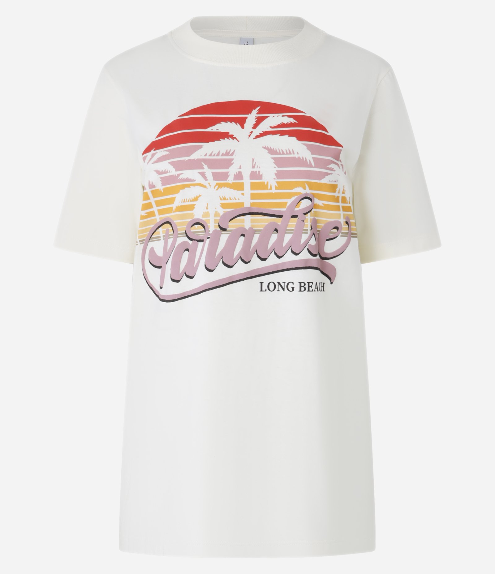 Camiseta T-shirt em Algodão com Estampa Paradise Branco 4
