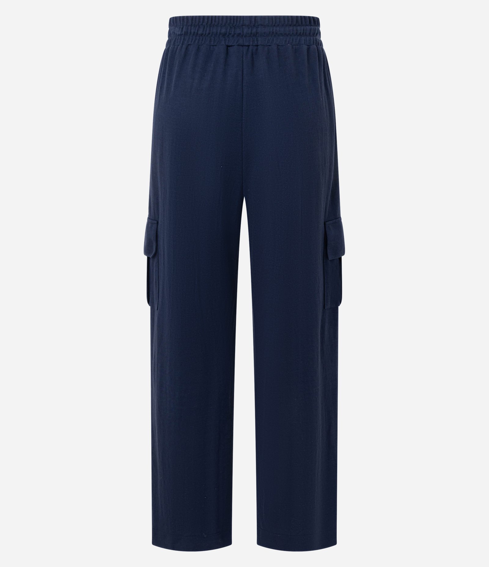 Calça Fluída em Malha Orly com Bolsos Laterais Azul Escuro 6