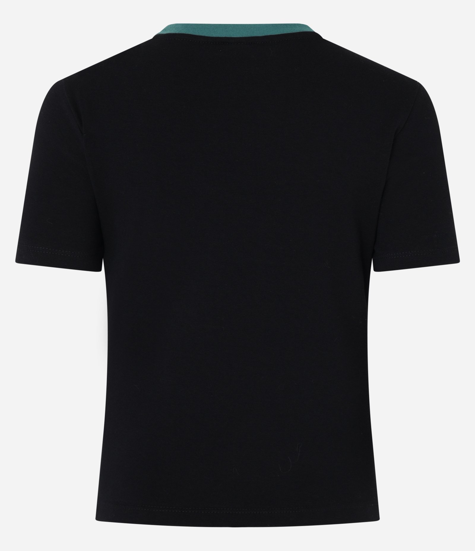 Camiseta em Algodão com Detalhes Contrastantes e Estampa Jamaica Preto 5