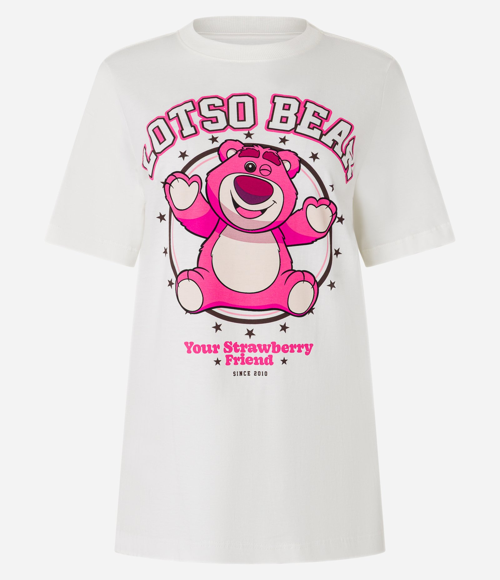 Camiseta T-shirt em Algodão com Estampa Urso Lotso Toy Story Branco 3