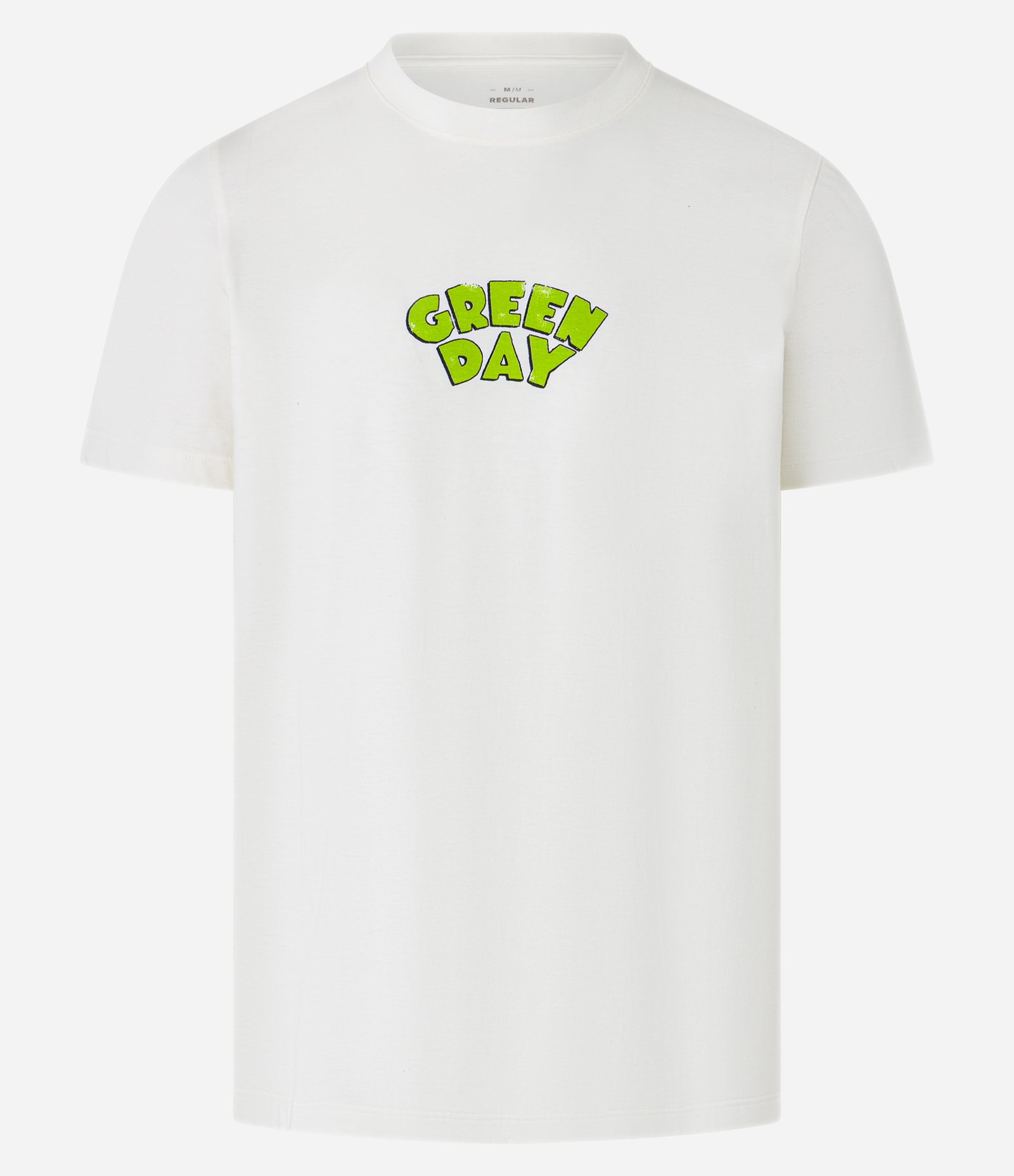 Camiseta Regular em Algodão com Estampa Green Day Off White 5