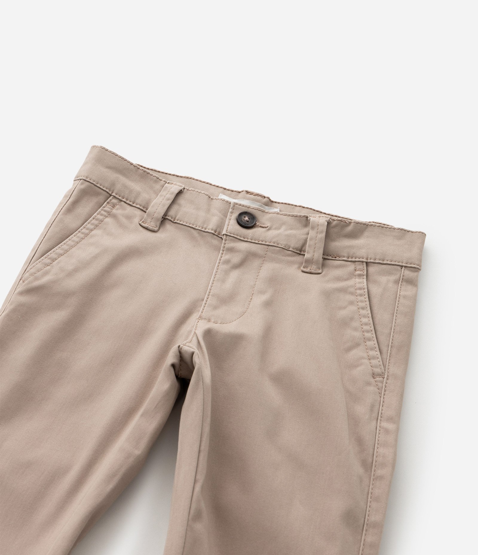 Calça Infantil em Sarja com Bolso Faca e Cinto - Tam 1 a 6 Anos Marrom 6