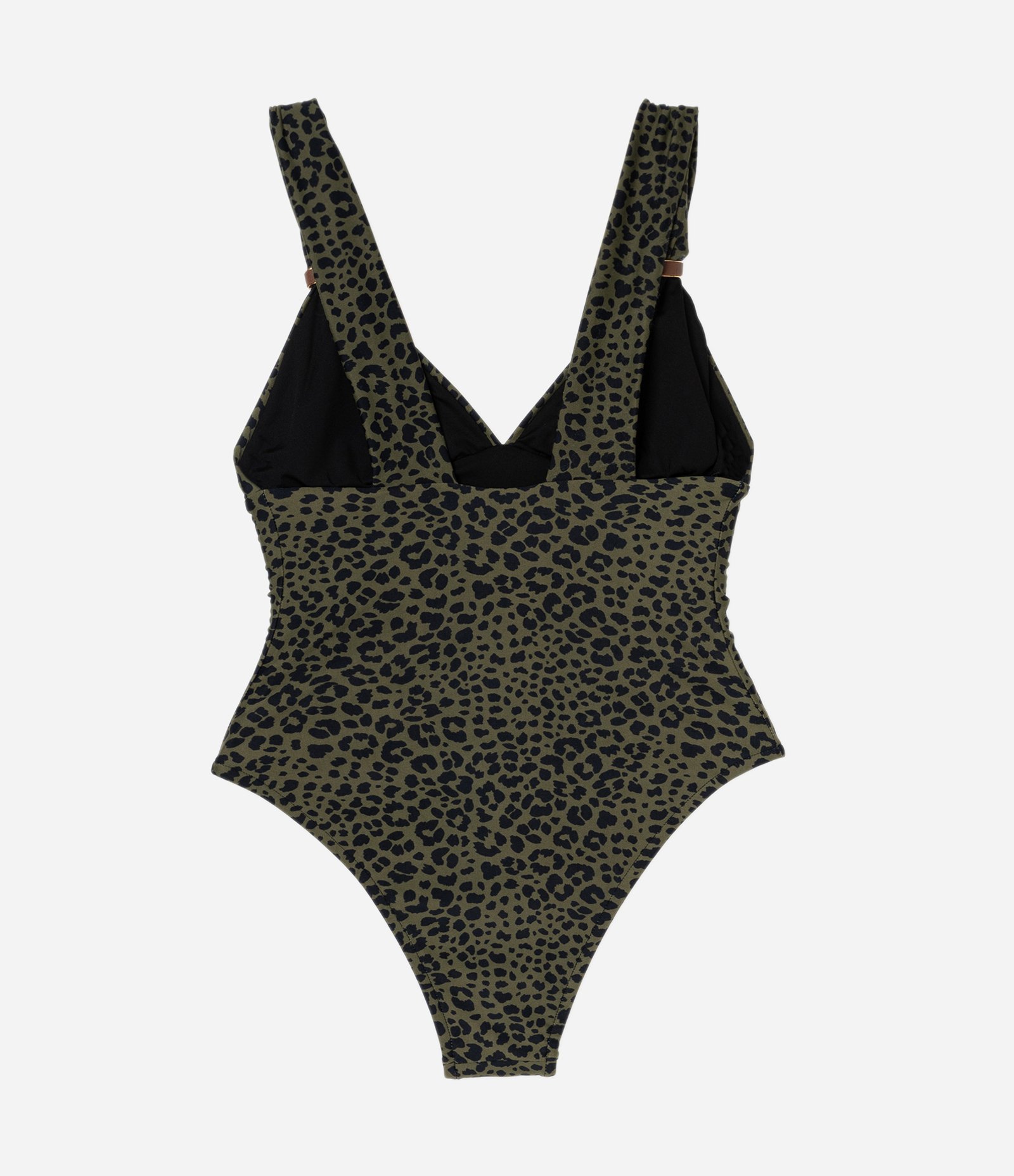Maiô Body em Microfibra Animal Print com Alças Largas e Aviamento Verde 6