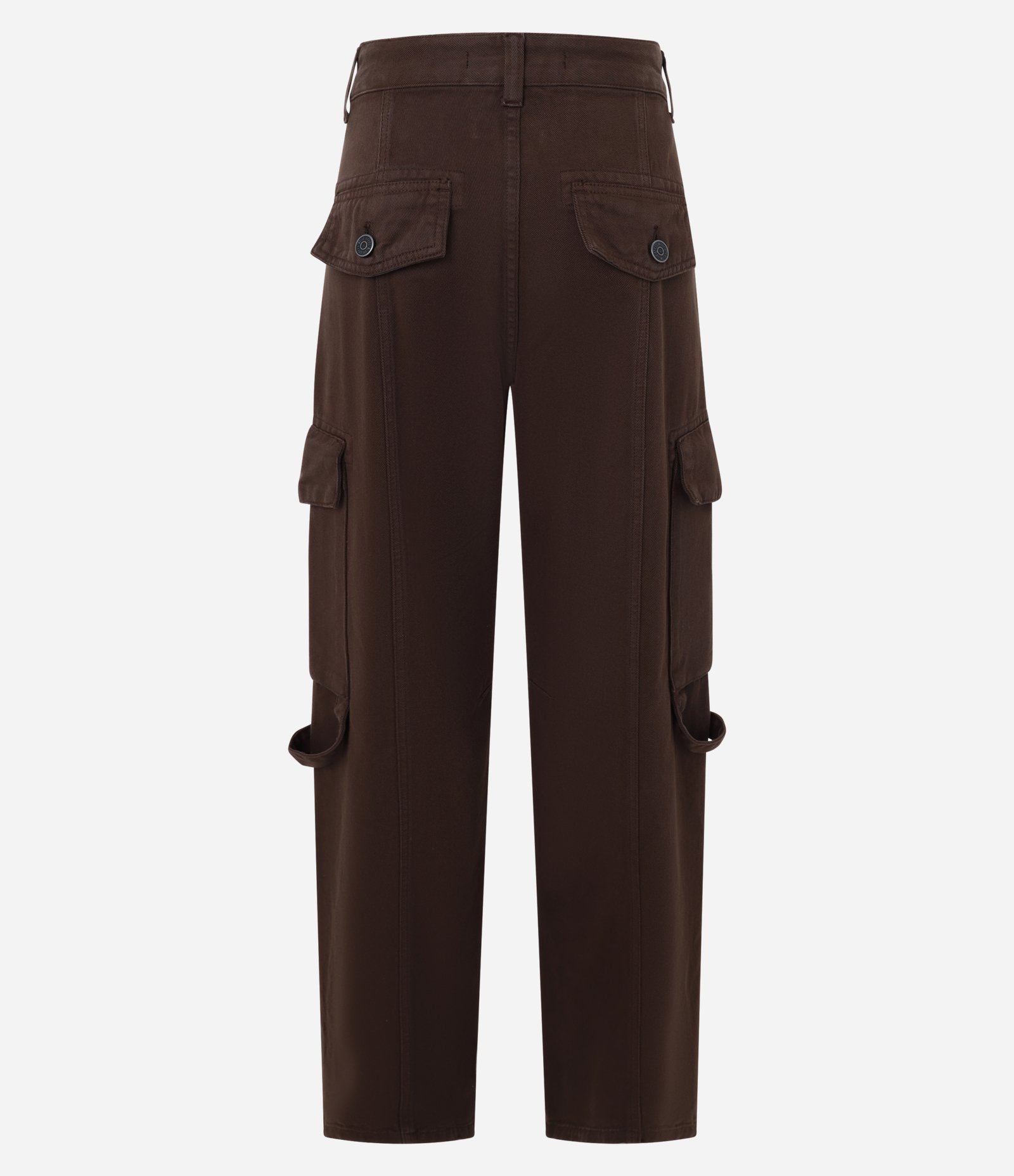 Calça Reta em Jeans com Bolso Cargo Marrom 6