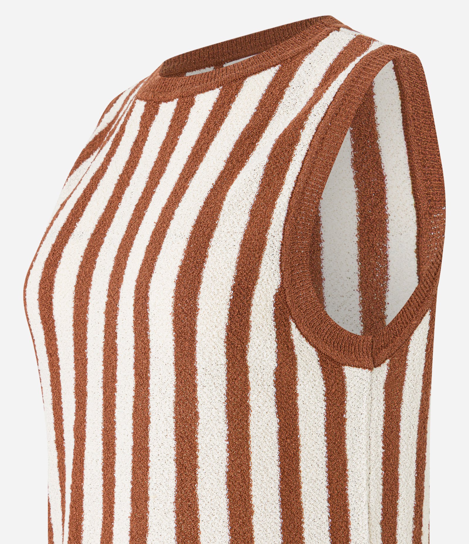 Blusa em Tricô com Gola Redonda e Listras Bicolor 11