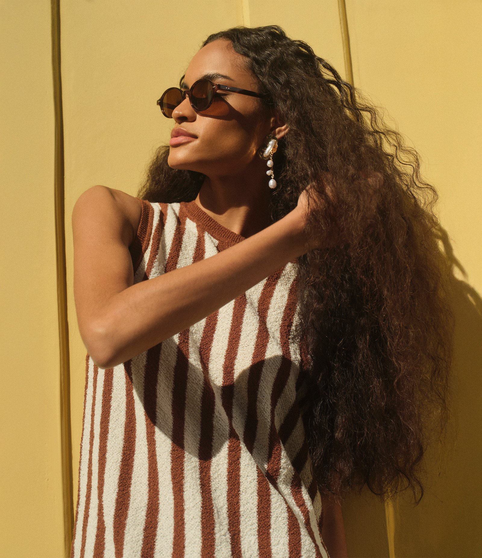 Blusa em Tricô com Gola Redonda e Listras Bicolor 1