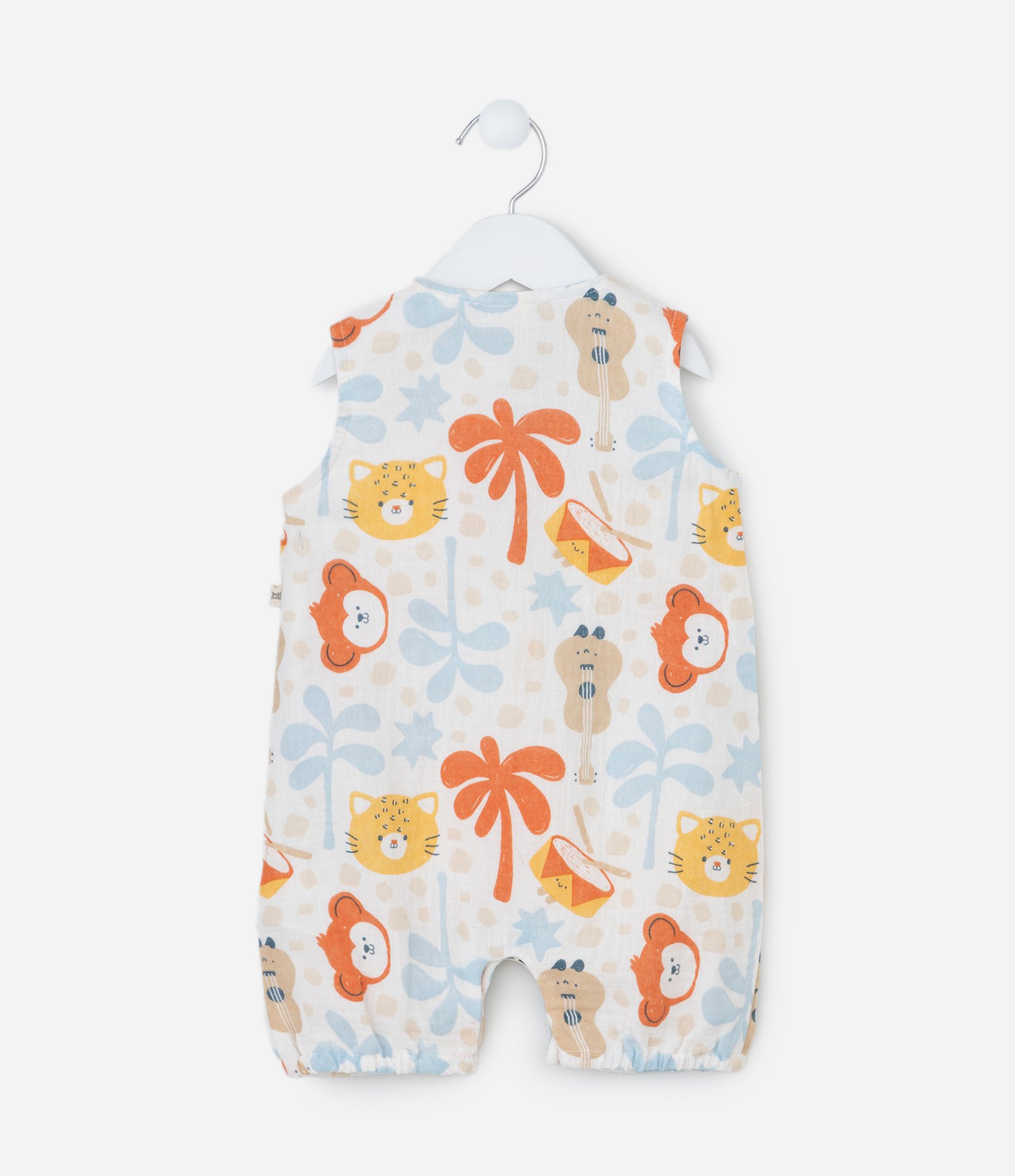 Macaquinho Infantil com Estampa de Bichinhos - Tam 0 a 18 Meses Bege 2