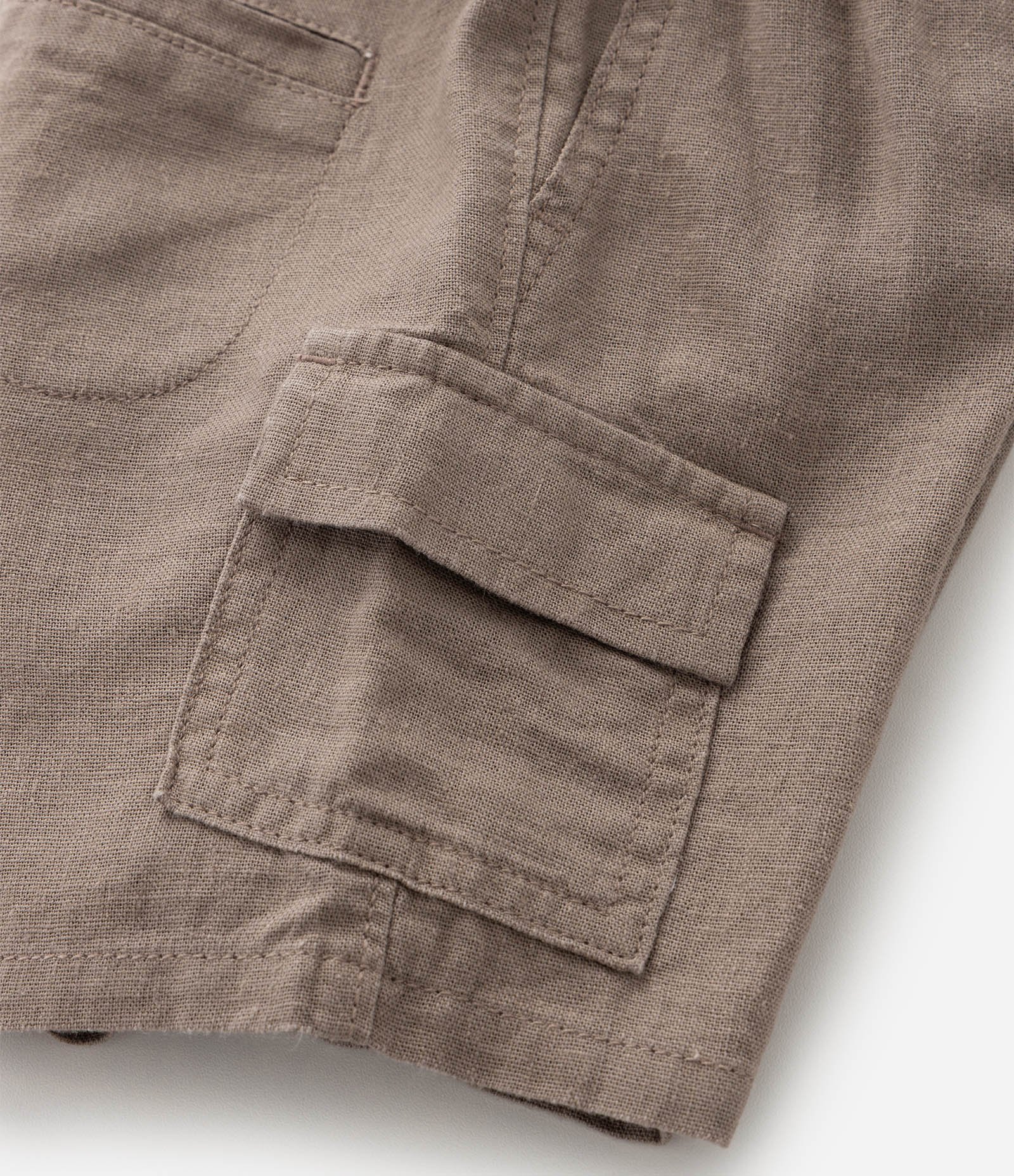 Bermuda Infantil em Viscolinho com Bolso Cargo - Tam 1 a 6 Anos Marrom 4