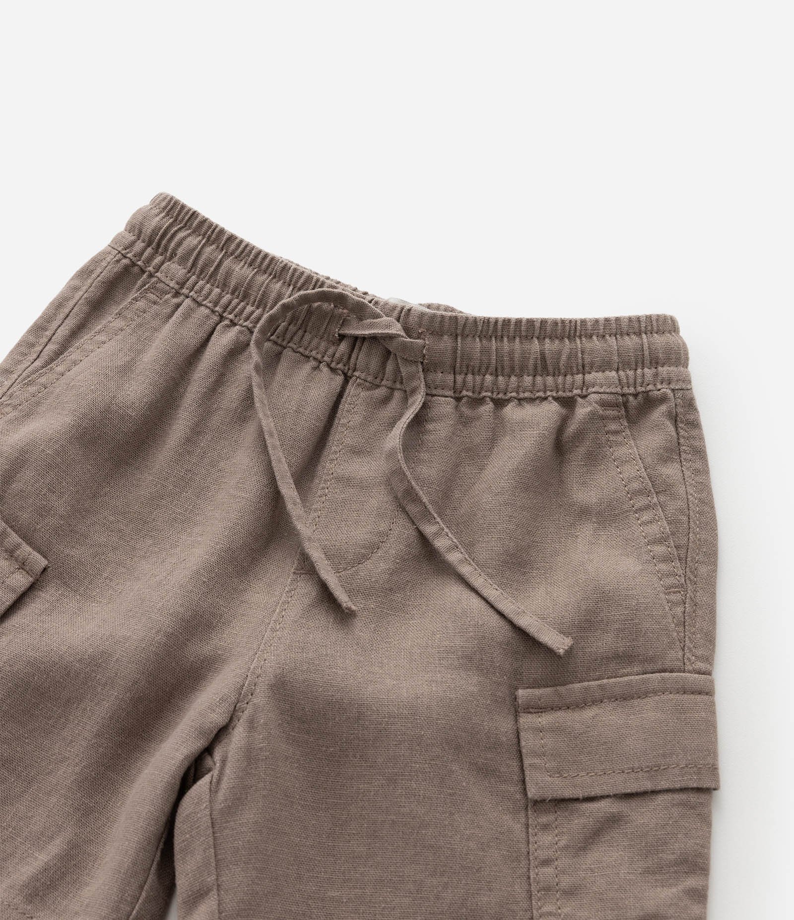 Bermuda Infantil em Viscolinho com Bolso Cargo - Tam 1 a 6 Anos Marrom 5