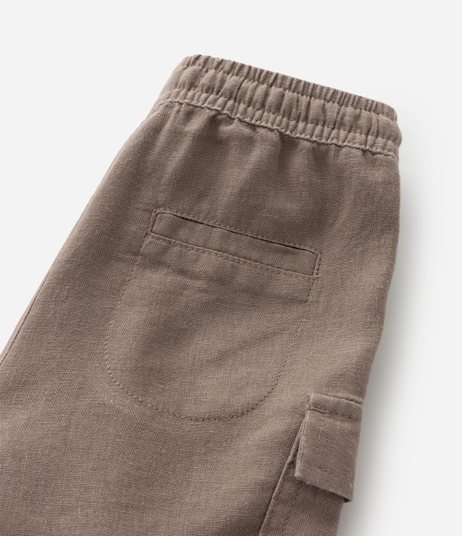 Bermuda Infantil em Viscolinho com Bolso Cargo - Tam 1 a 6 Anos Marrom 6