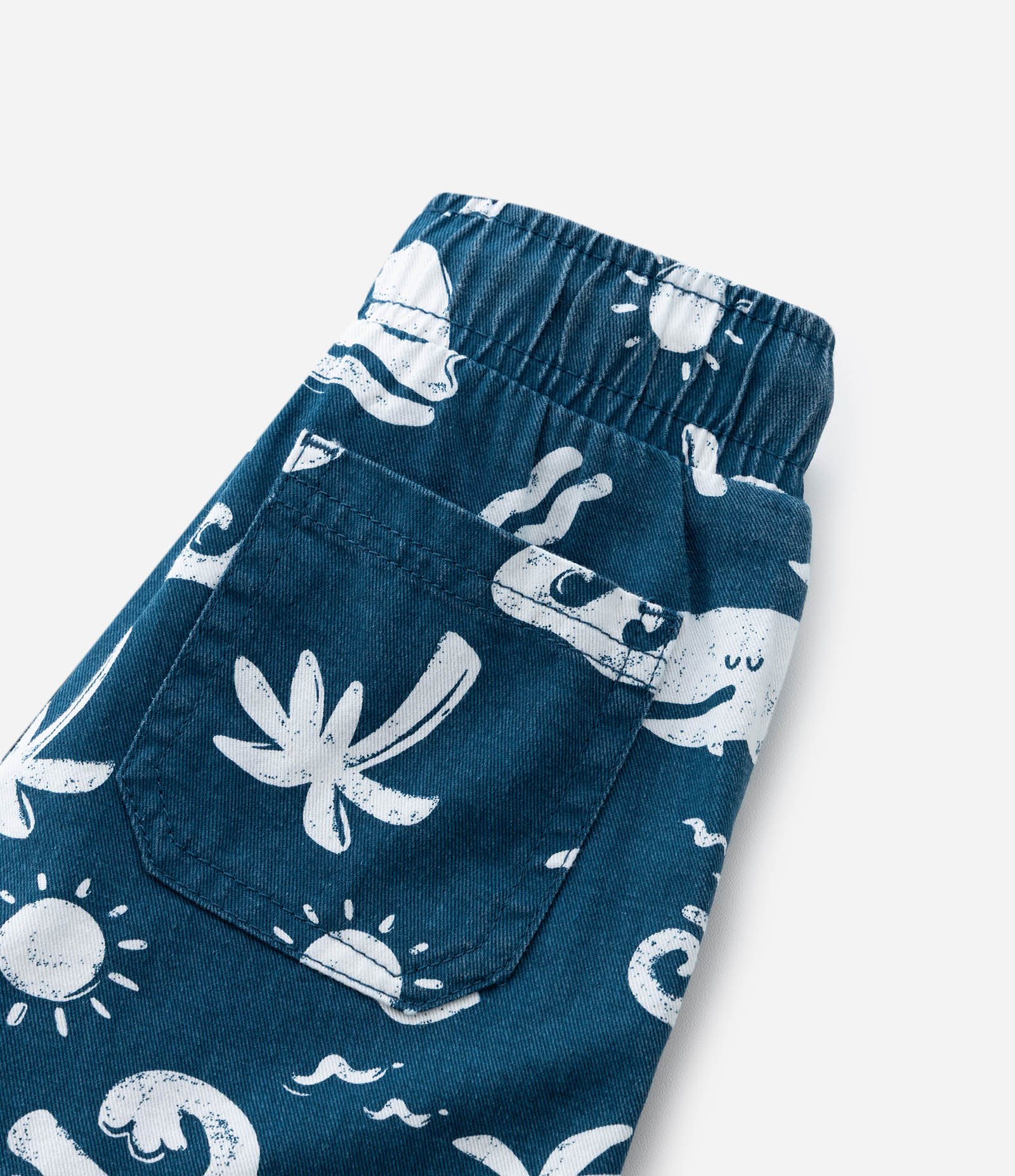 Bermuda Infantil em Sarja com Estampa de Fundo do Mar - Tam 1 a 6 Anos Azul 4