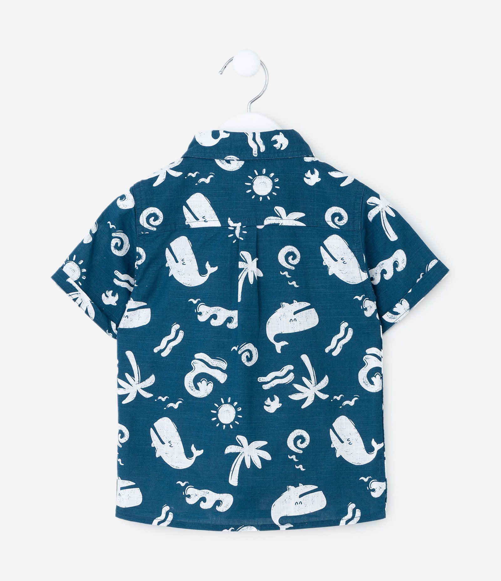 Camisa Infantil em Algodão com Estampa Fundo do Mar - Tam 1 a 6 Anos Azul 3