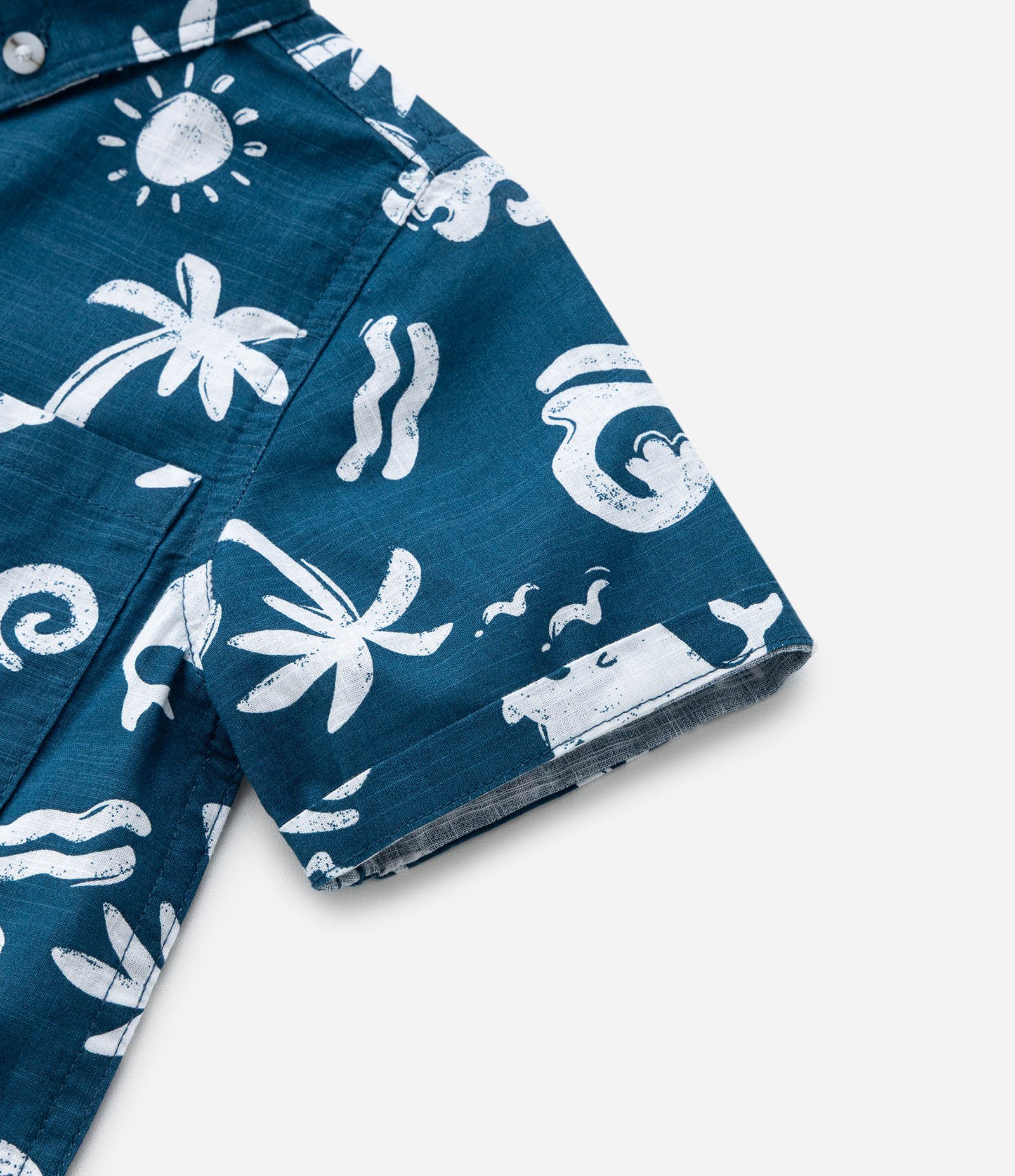 Camisa Infantil em Algodão com Estampa Fundo do Mar - Tam 1 a 6 Anos Azul 6