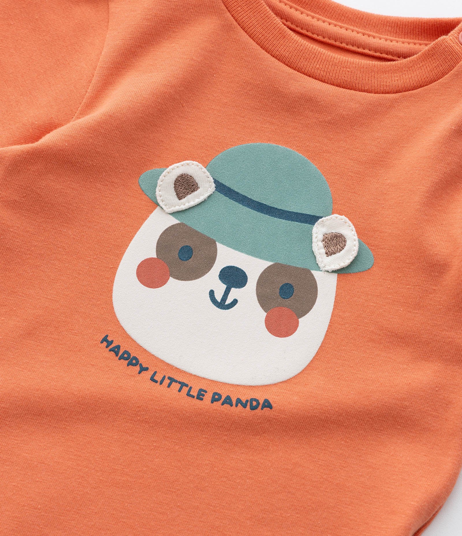 Body Infantil com Estampa Urso de Chapéu - Tam 0 a 18 meses Laranja 6