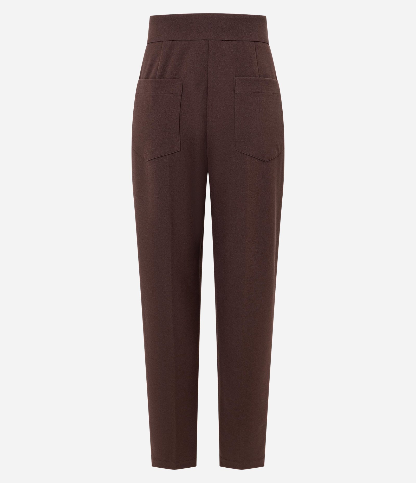 Calça Cenoura Cintura Alta com Botão de Metal Martelado Marrom 6