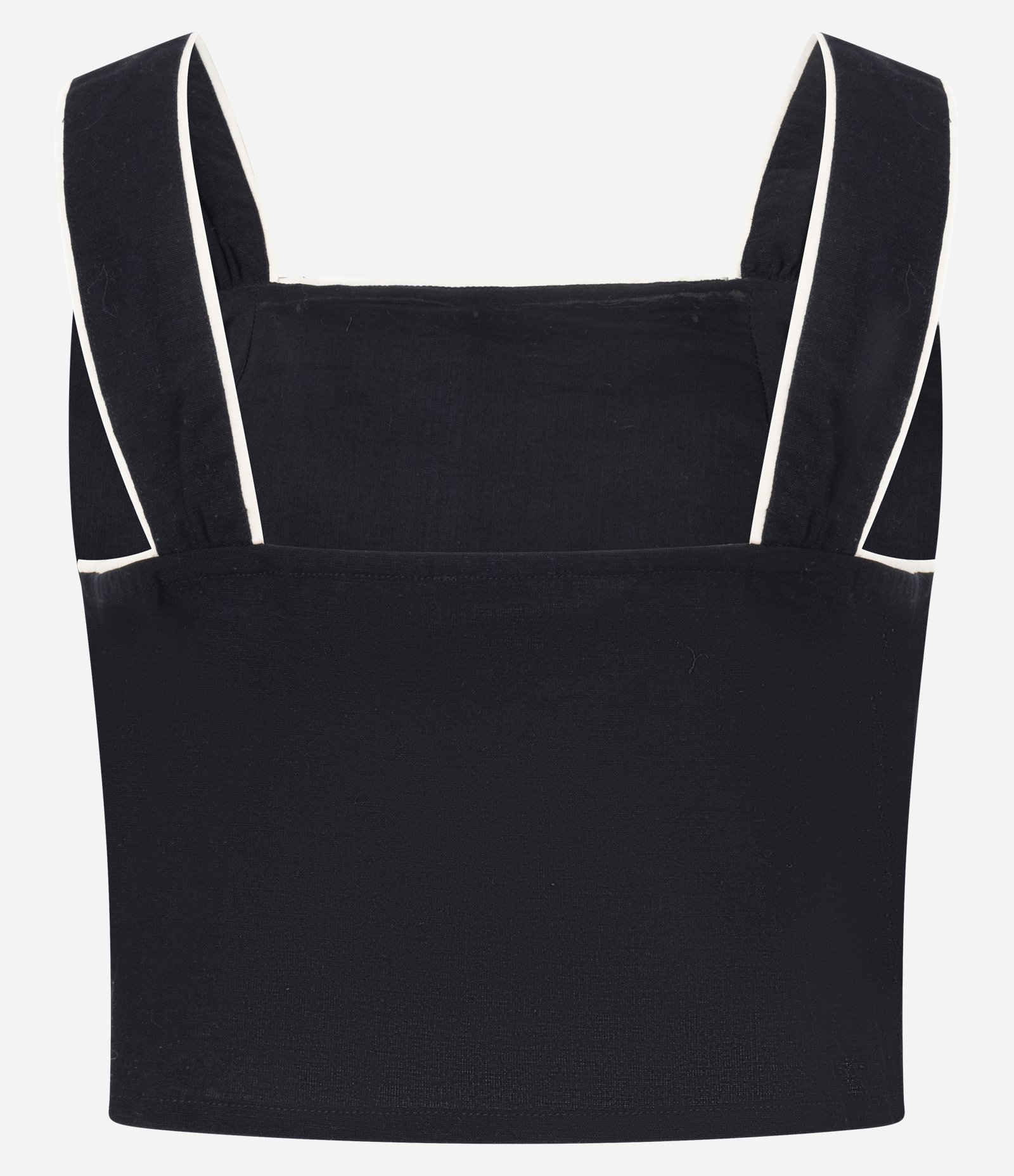 Blusa em Algodão com Linho com Tassels Aplicados Preto 8