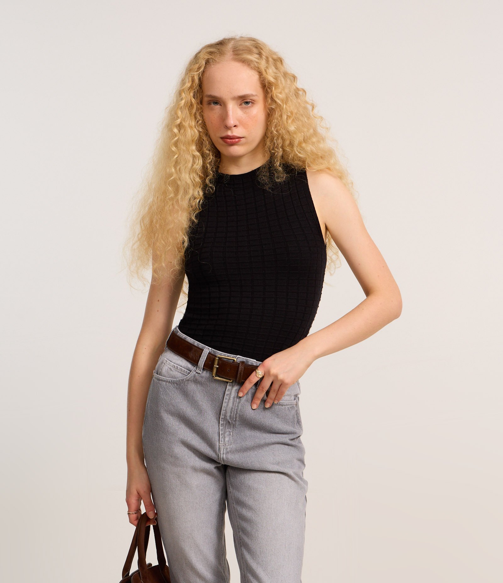 Blusa em Tricô com Gola Alta Preto 1