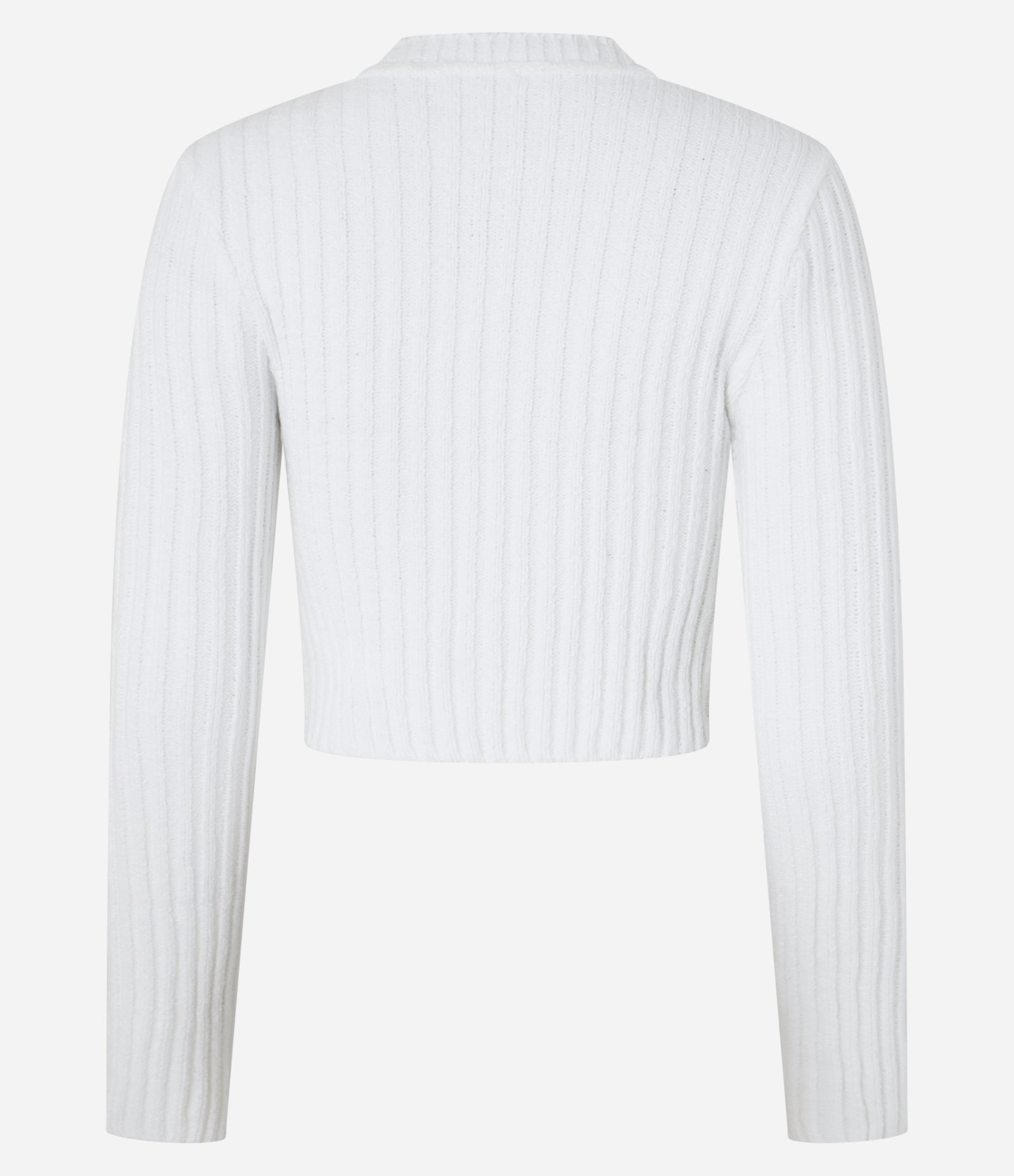 Blusa Cropped Texturizada em Tricô Chenille Branco 3