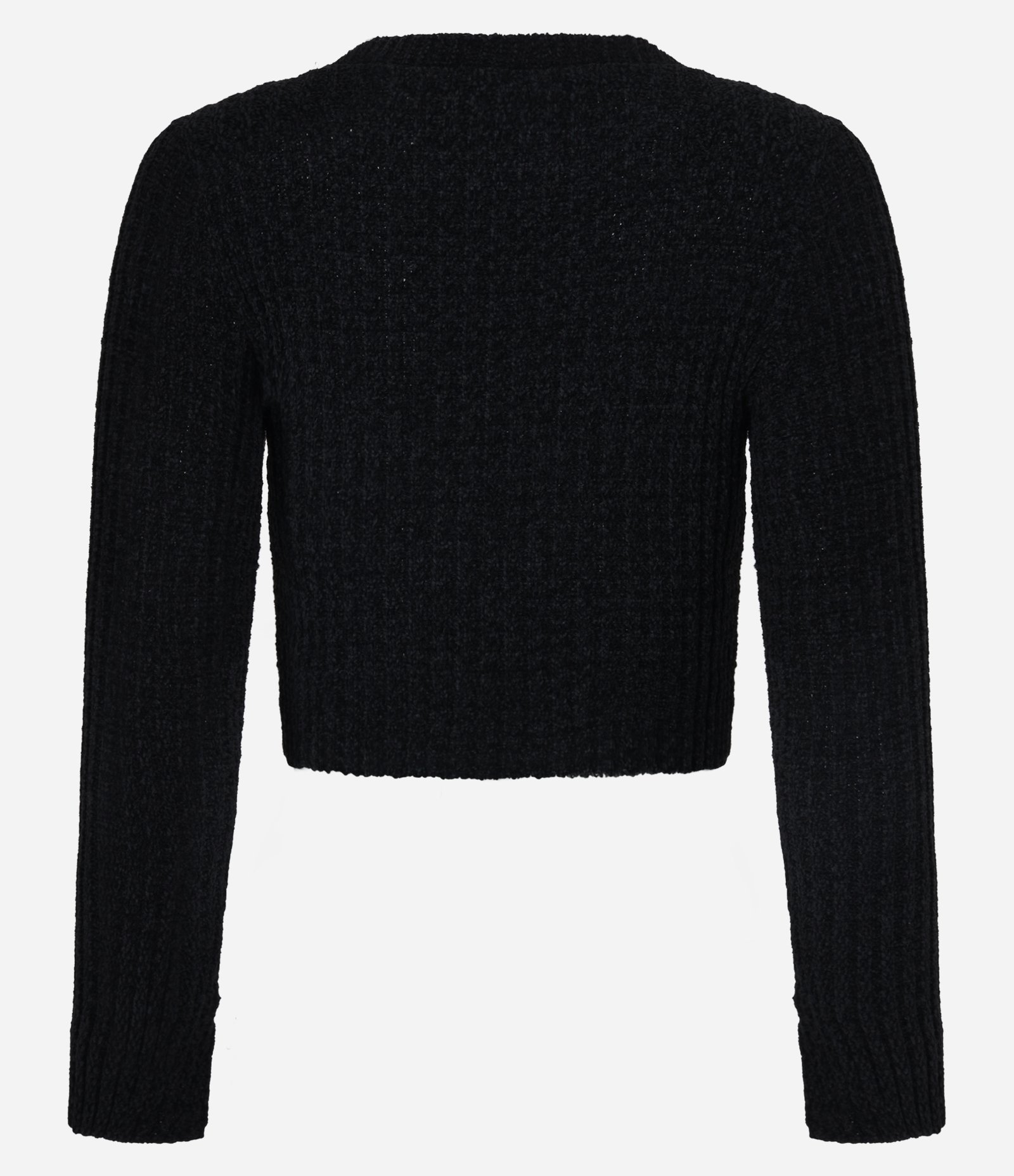 Blusa Cropped Texturizada em Tricô Chenille Preto 6