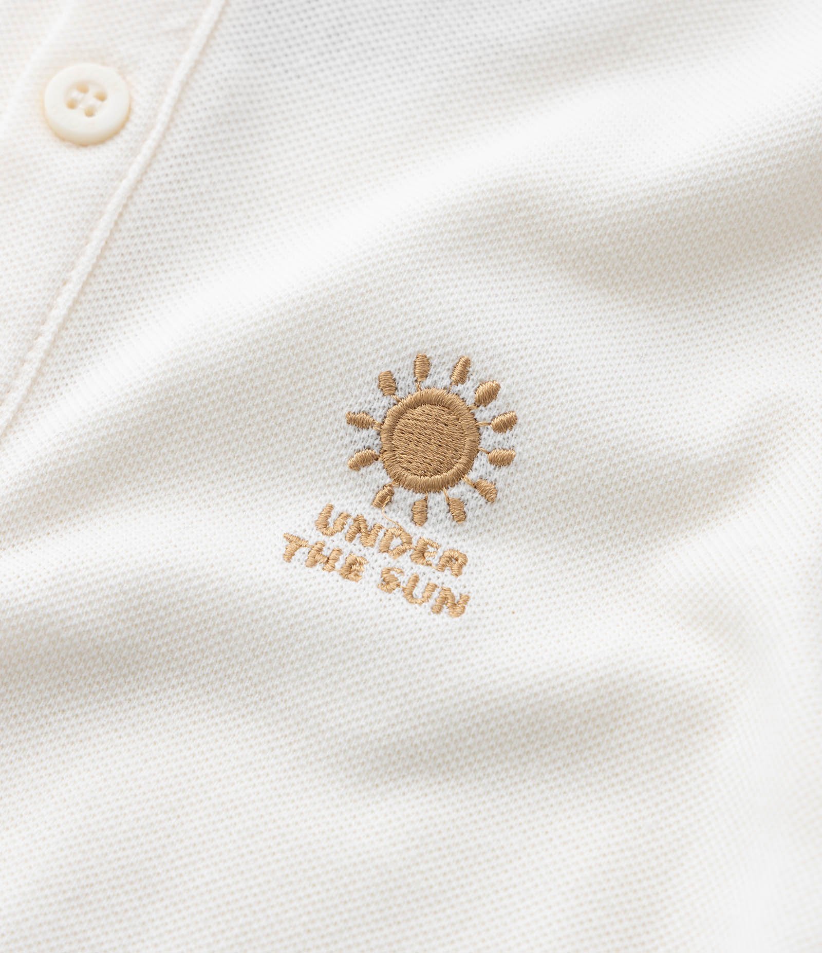 Conjunto Infantil em Piquet com Bordado de Sol Under The Sun - Tam 1 a 6 Anos Branco/Bege 13