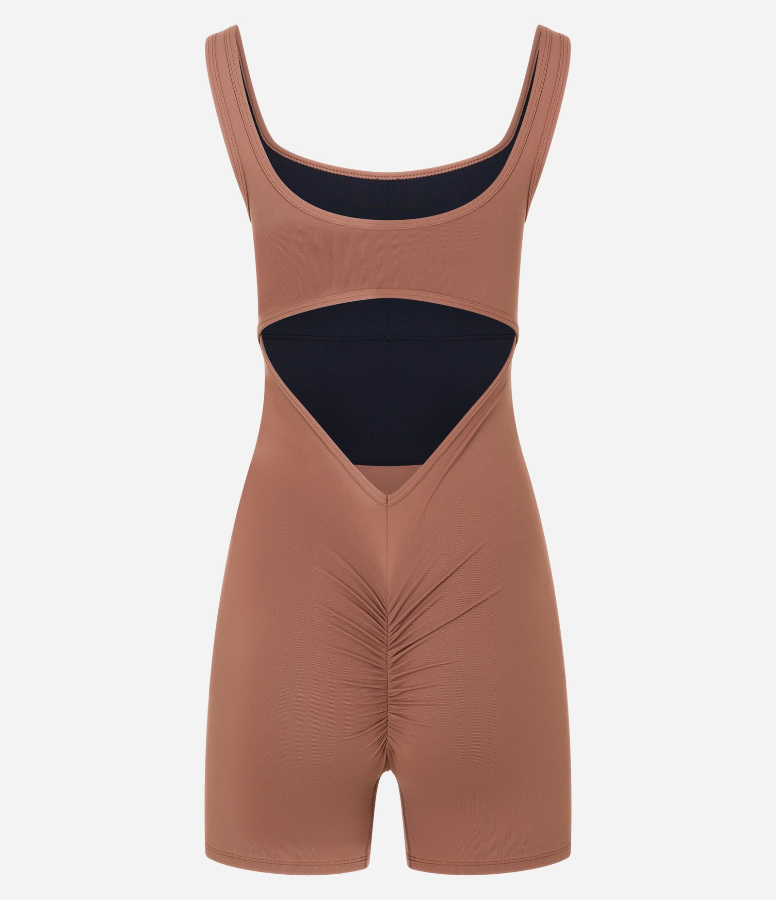 Macaquinho Esportivo em Microfibra com Efeito Empina Bumbum Marrom 6