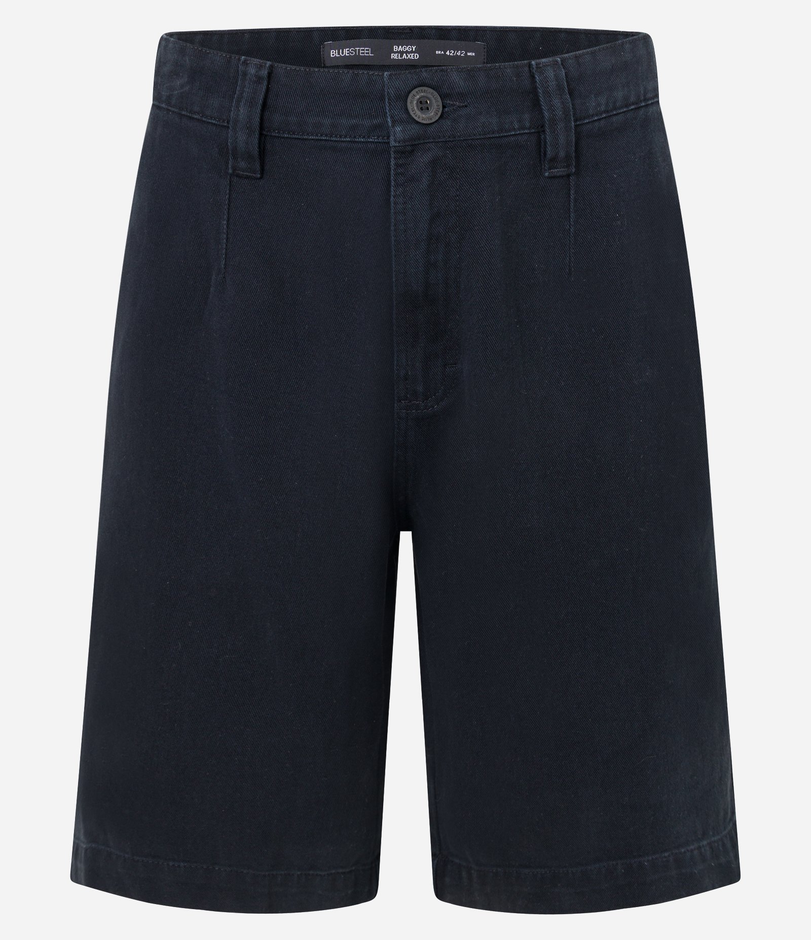 Bermuda Baggy em Sarja com Detalhe de Costura Frontal Preto 6