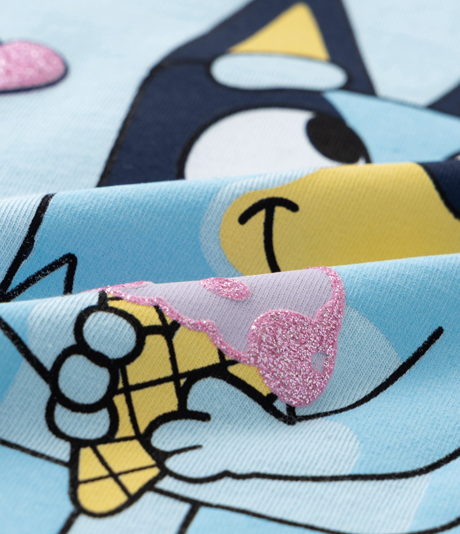 Conjunto Infantil com Estampa Bluey com Glitter - Tam 1 a 6 Anos Azul/Bege 5