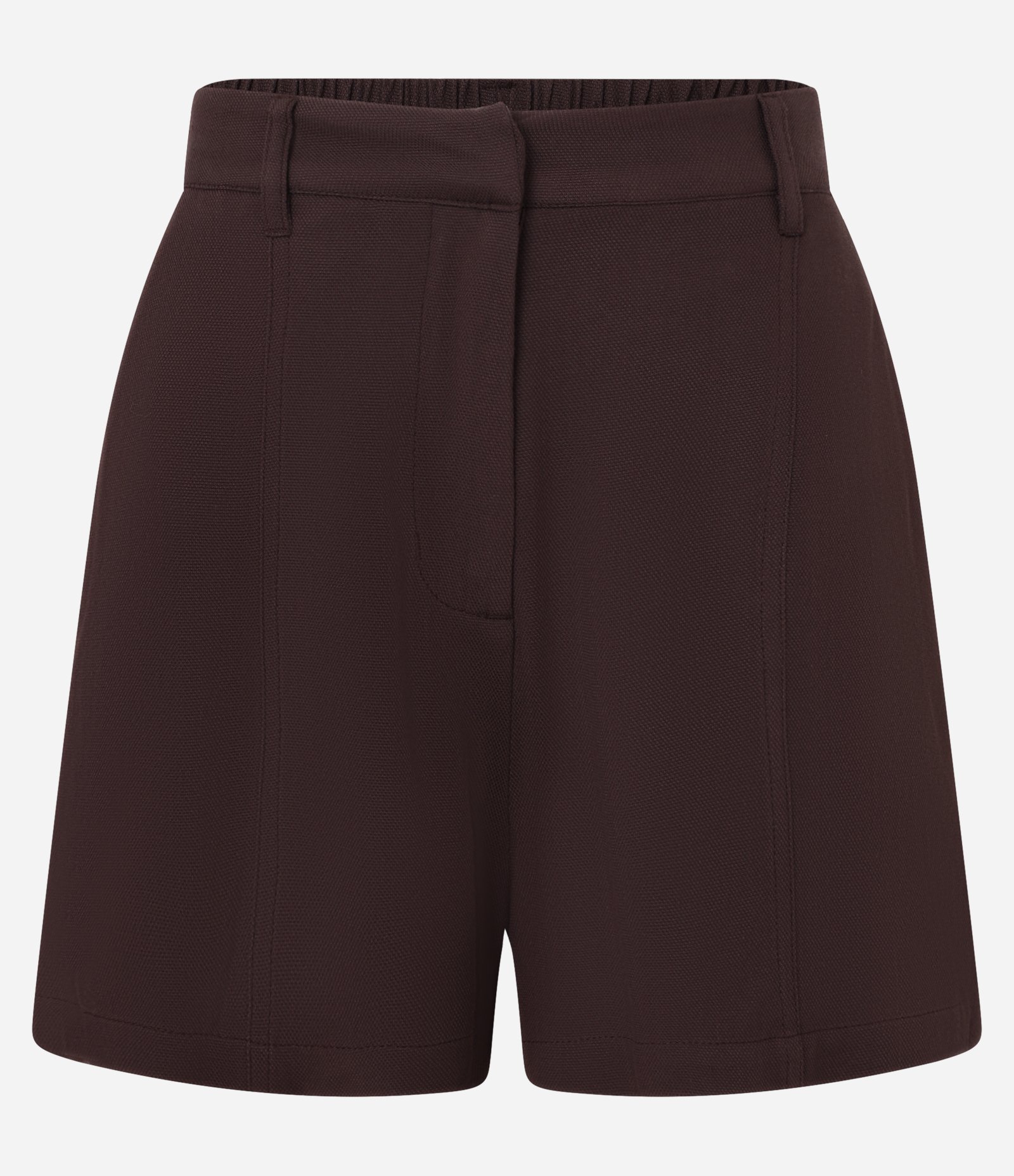 Short Curto Alfaiatado em Viscose Twill Marrom 5