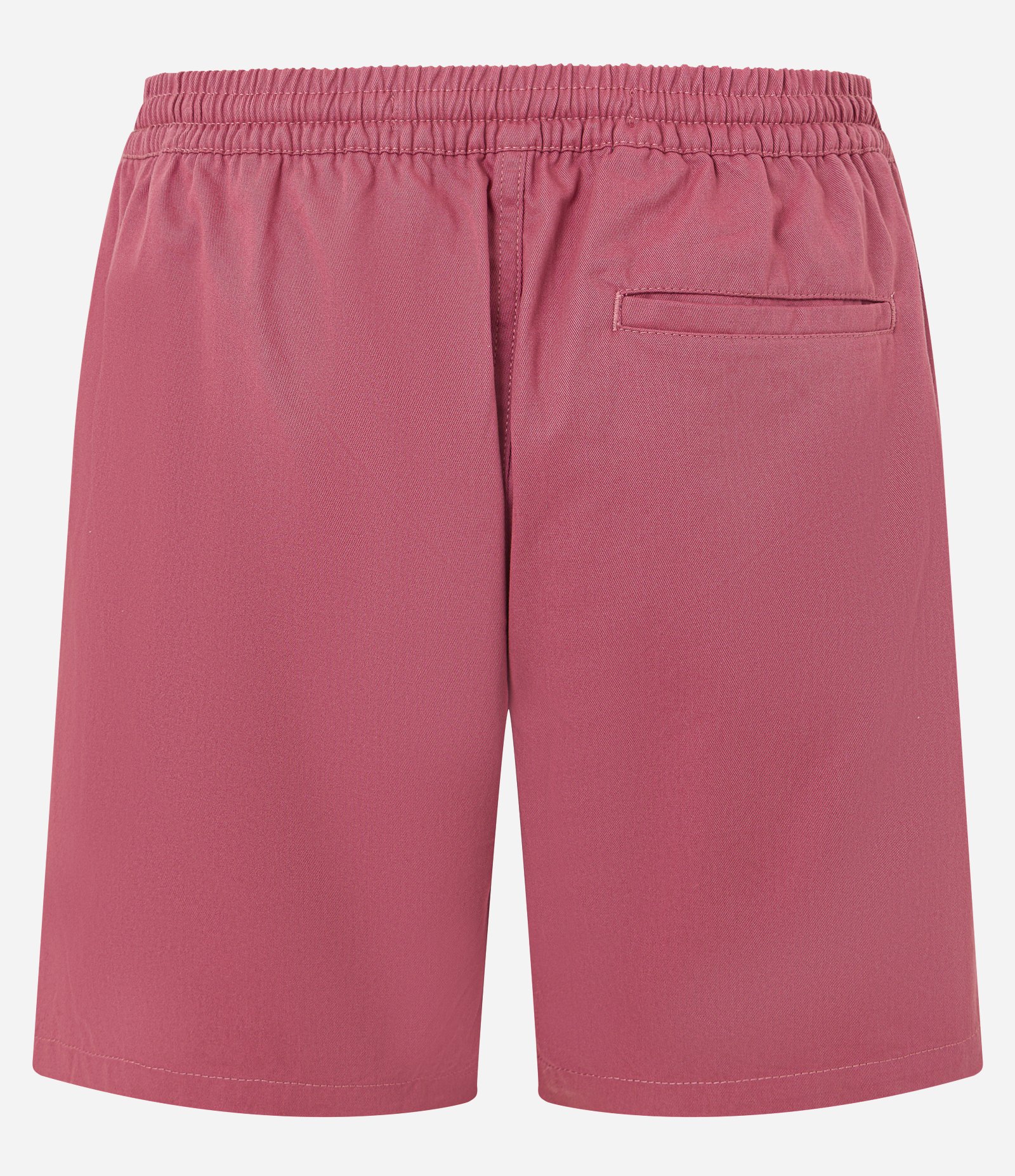 Bermuda Regular em Sarja com Elástico no Cós e Cordão Rosa Médio 2