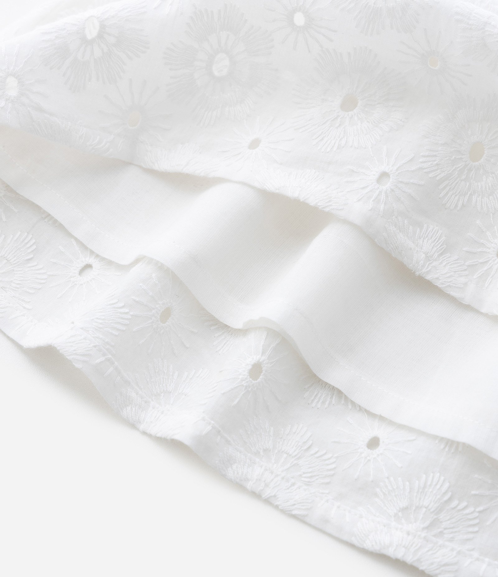 Vestido Infantil em Laise Texturizado com Babadinhos - Tam 1 a 6 Anos Branco 7