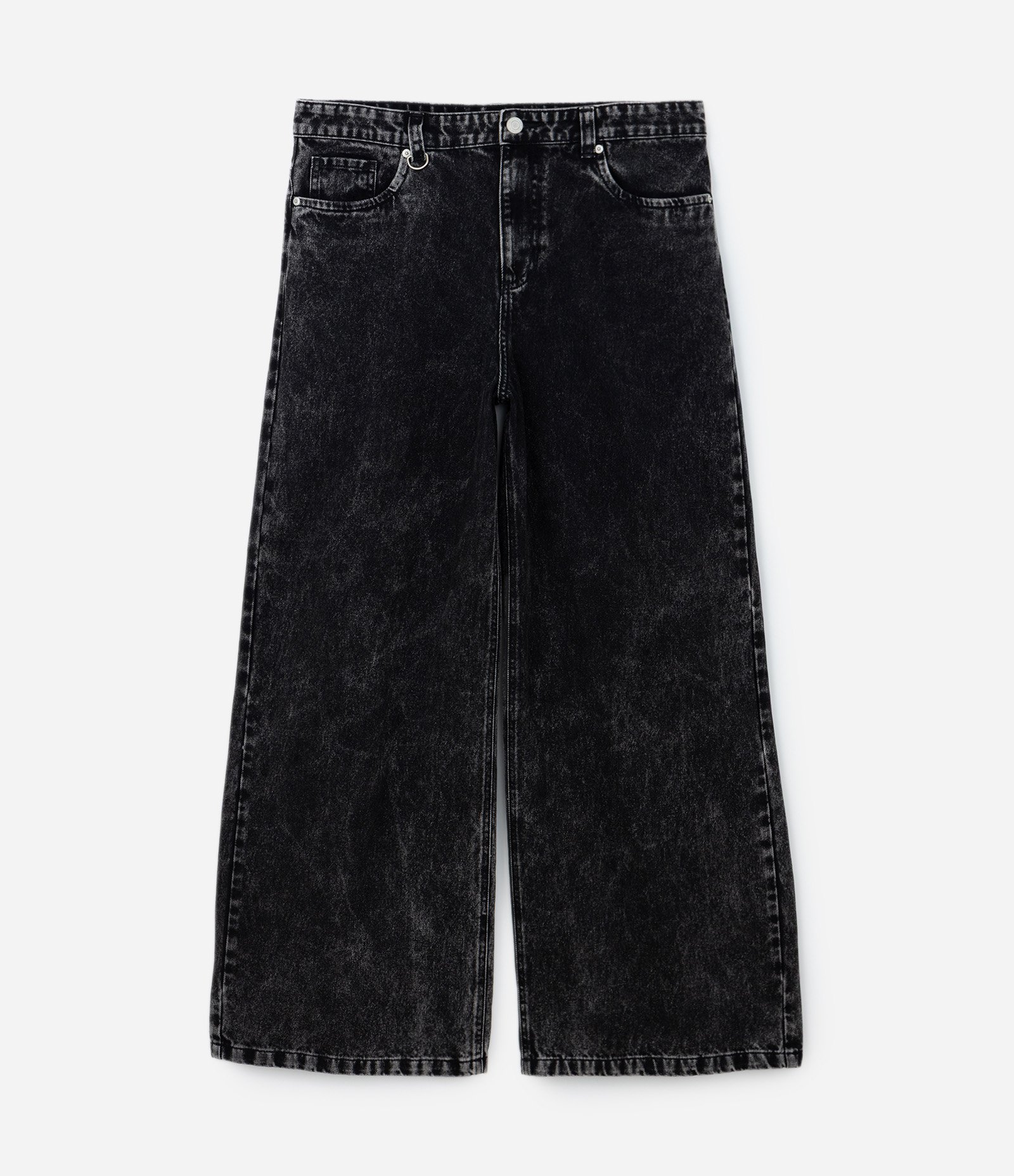 Calça Mega Baggy em Jeans com Argolas Preto 7