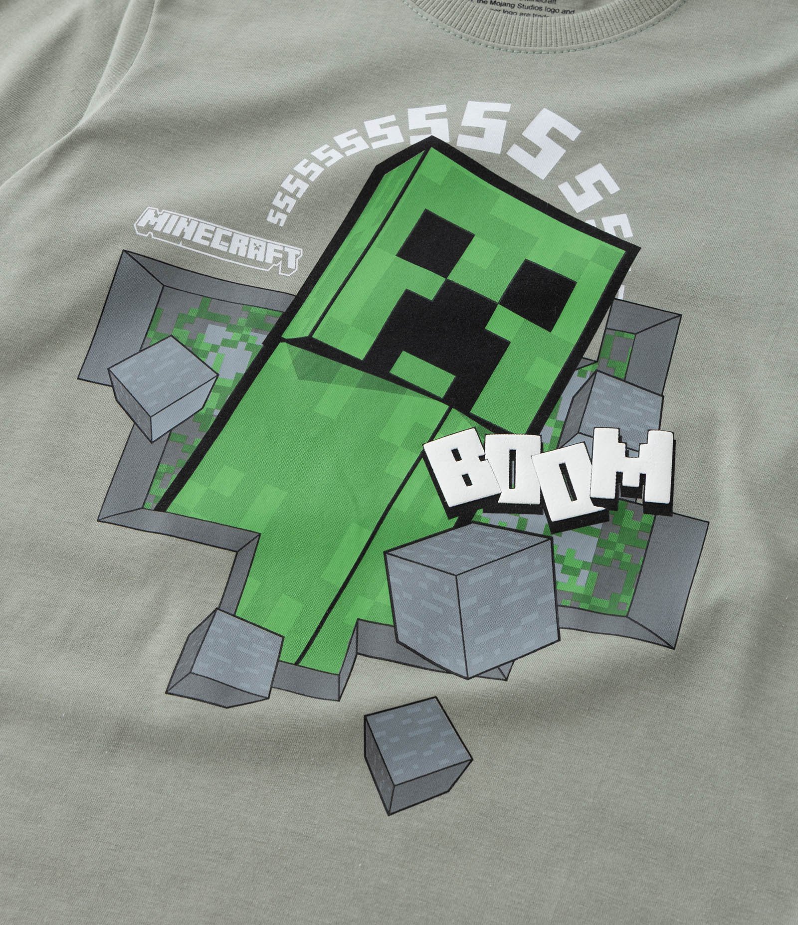 Camiseta Comfort Infantil com Estampa Minecraft - Tam 5 a 14 Anos Cinza 5