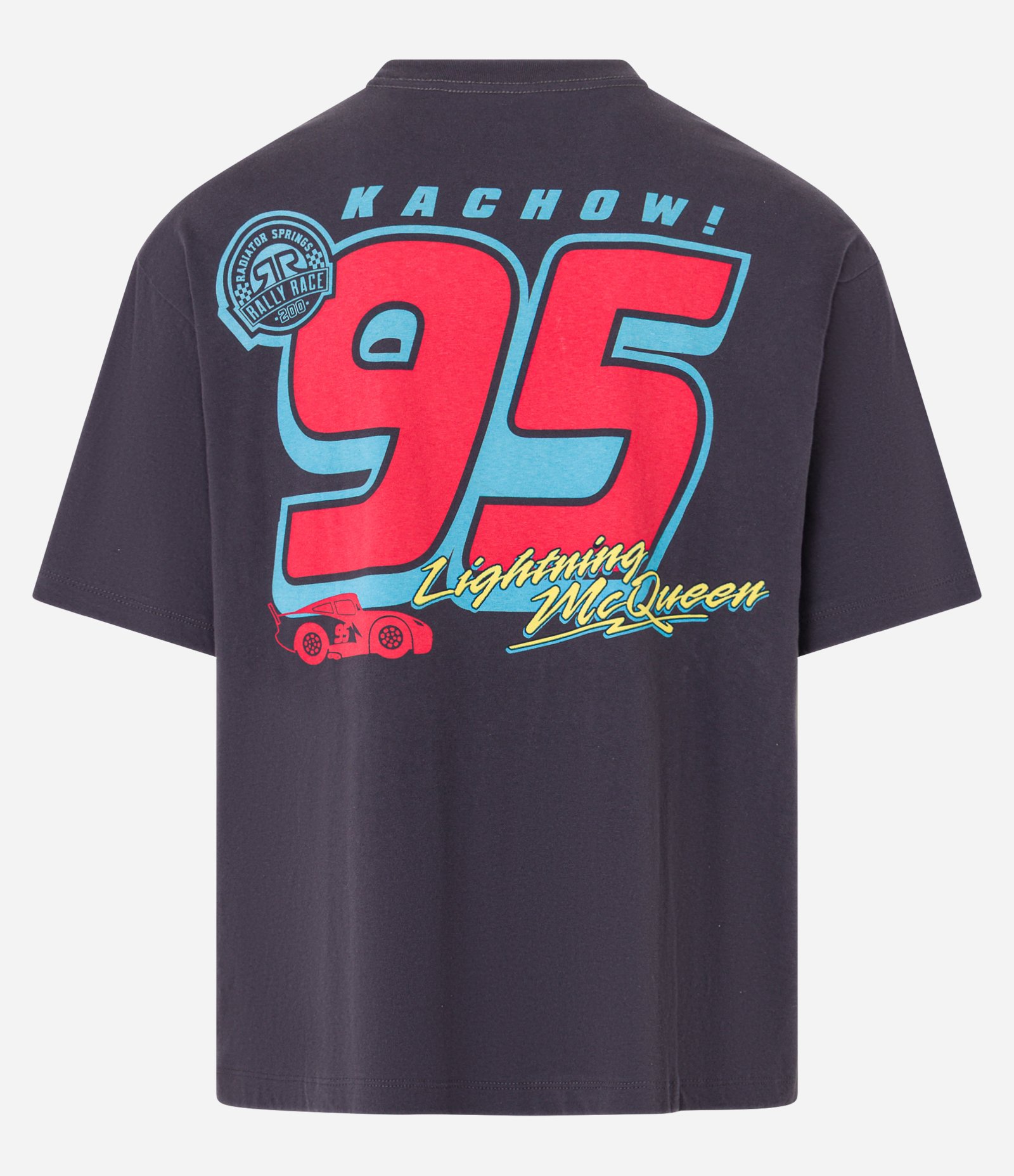 Camiseta Boxy em Algodão com Estampa do Relâmpago Mc Queen Cinza 8