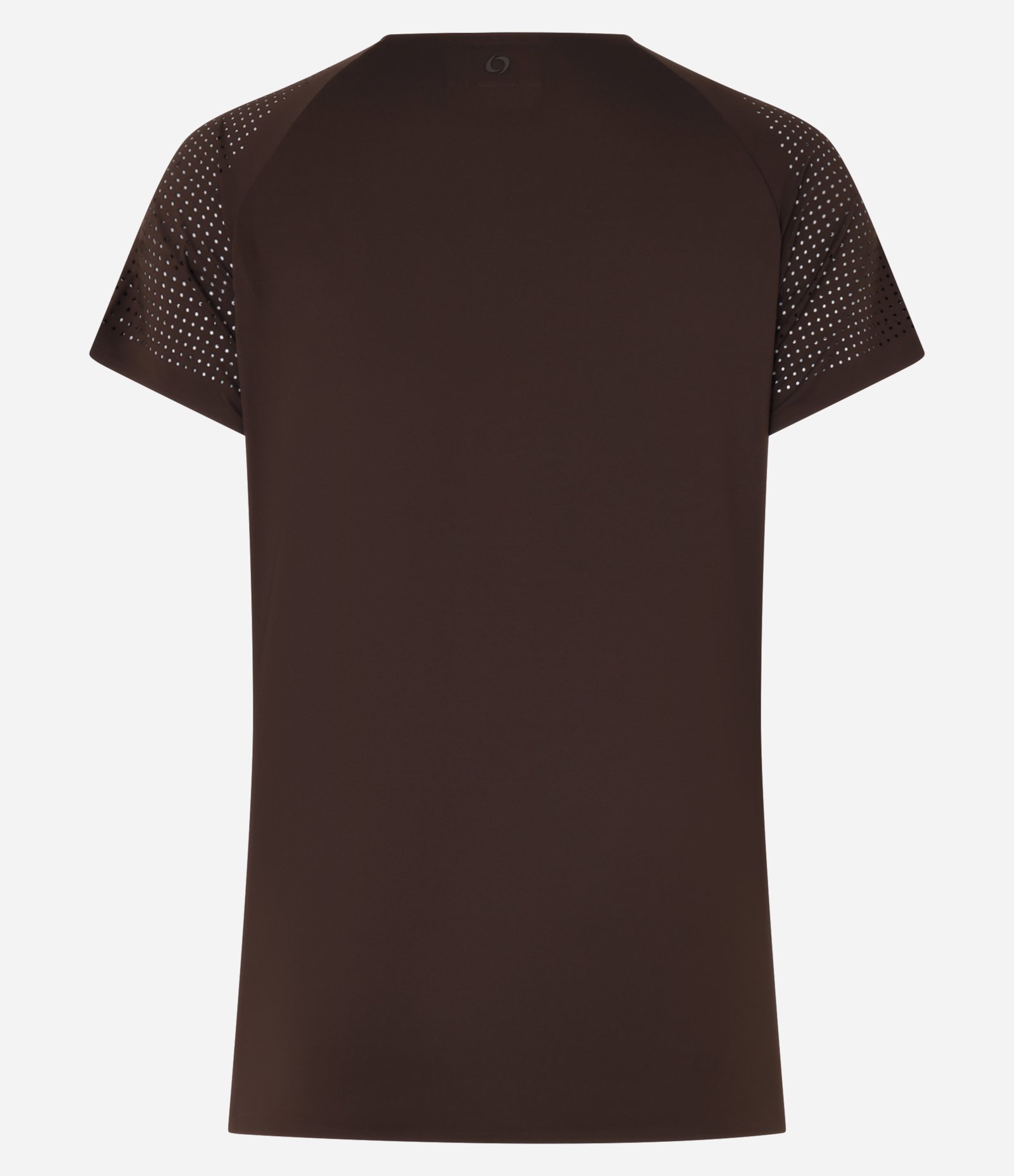 Camiseta Esportiva em Microfibra com Laterais Furadinhas Marrom 6