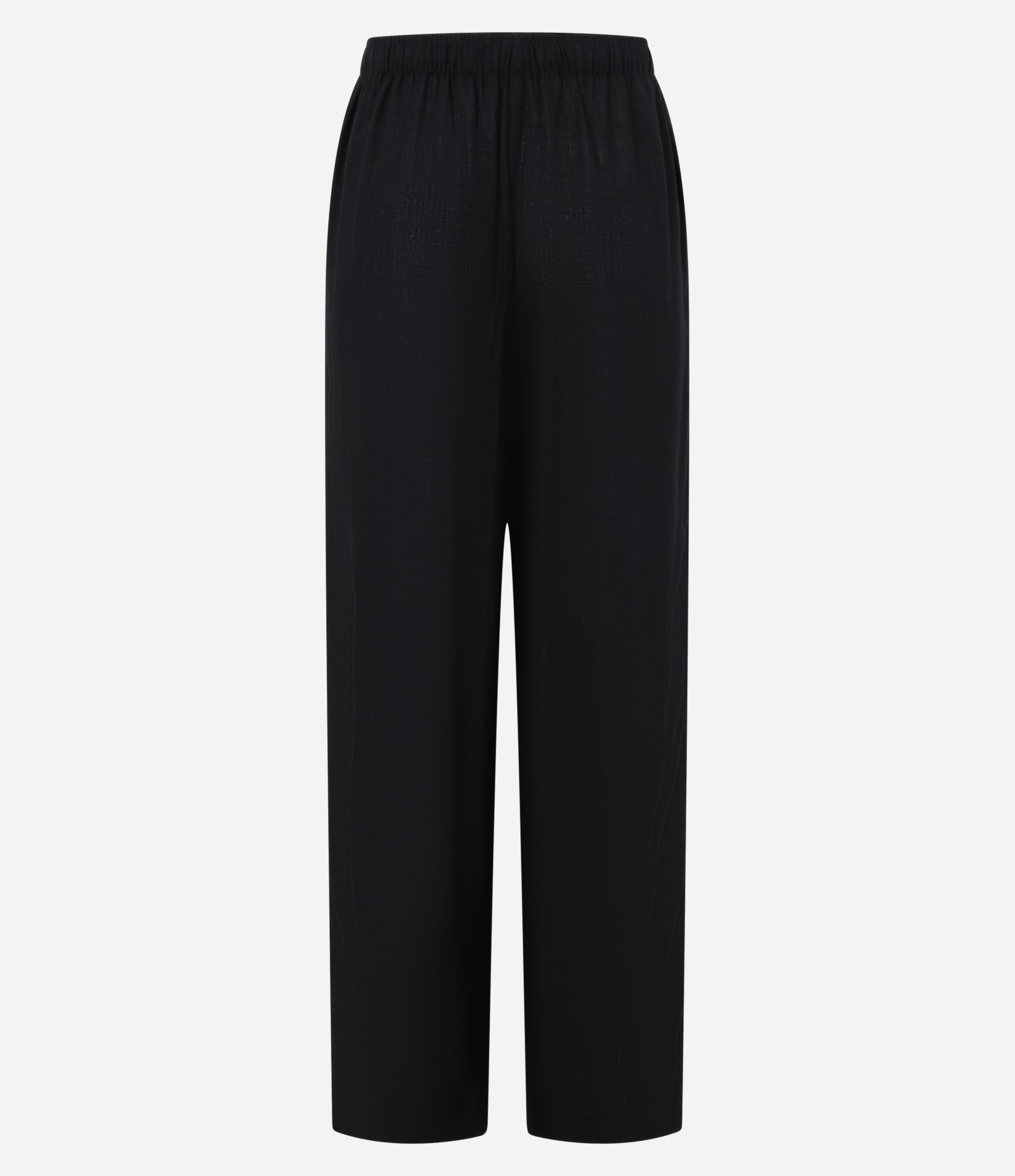 Calça Fluída em Viscose e Linho com Amarração no Cós Preto 6