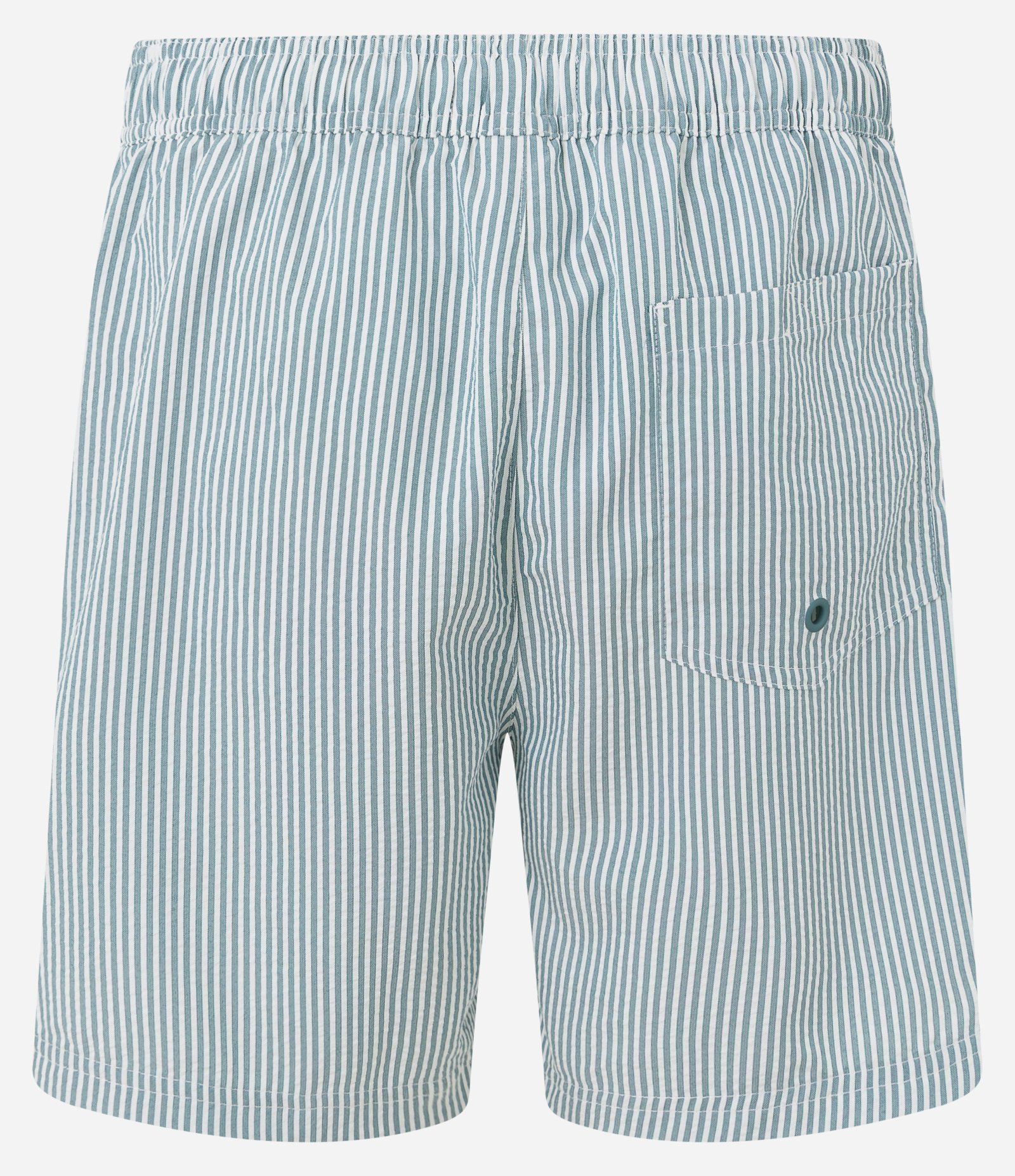 Bermuda de Praia Listrada em Microfibra com Textura Anarruga Verde 2