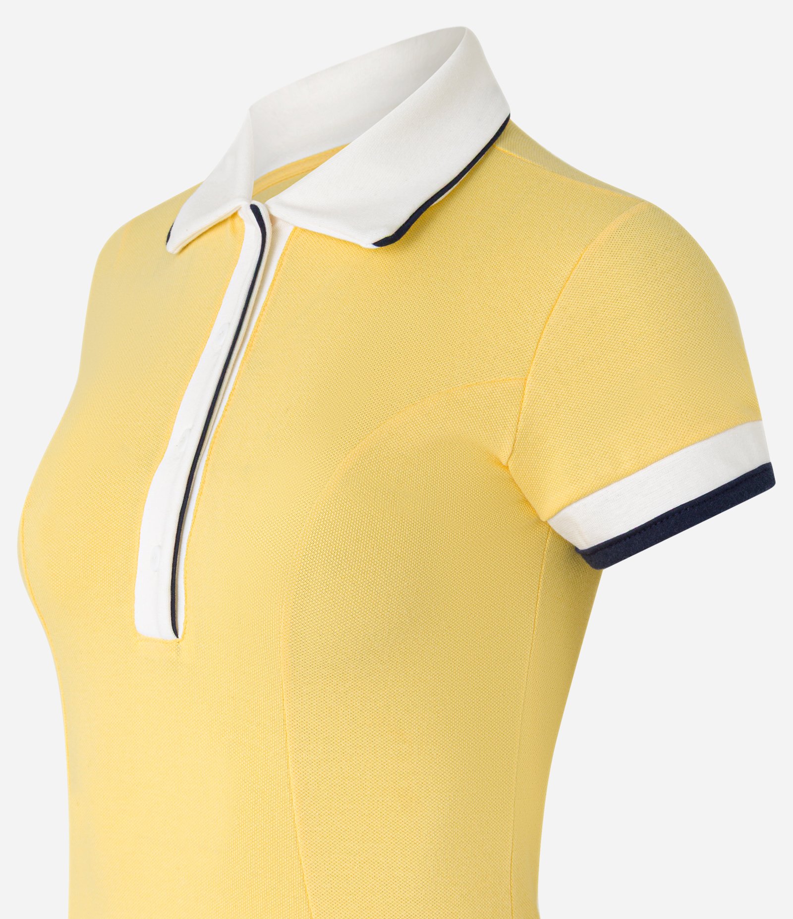 Vestido Curto em Piquet com Gola Polo e Saia Plissada Amarelo 7