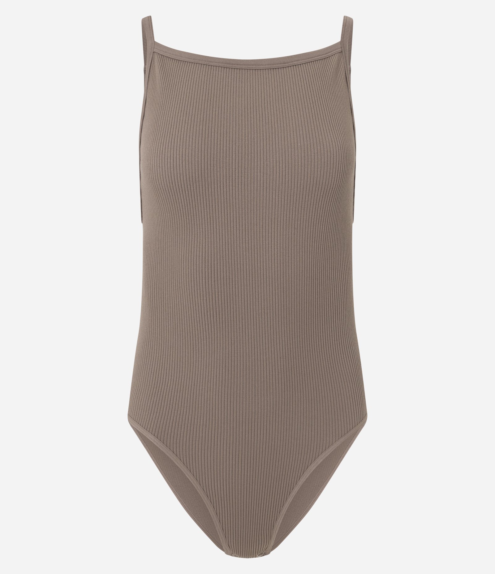 Body em Poliamida Seamless com Alças Finas Marrom 4