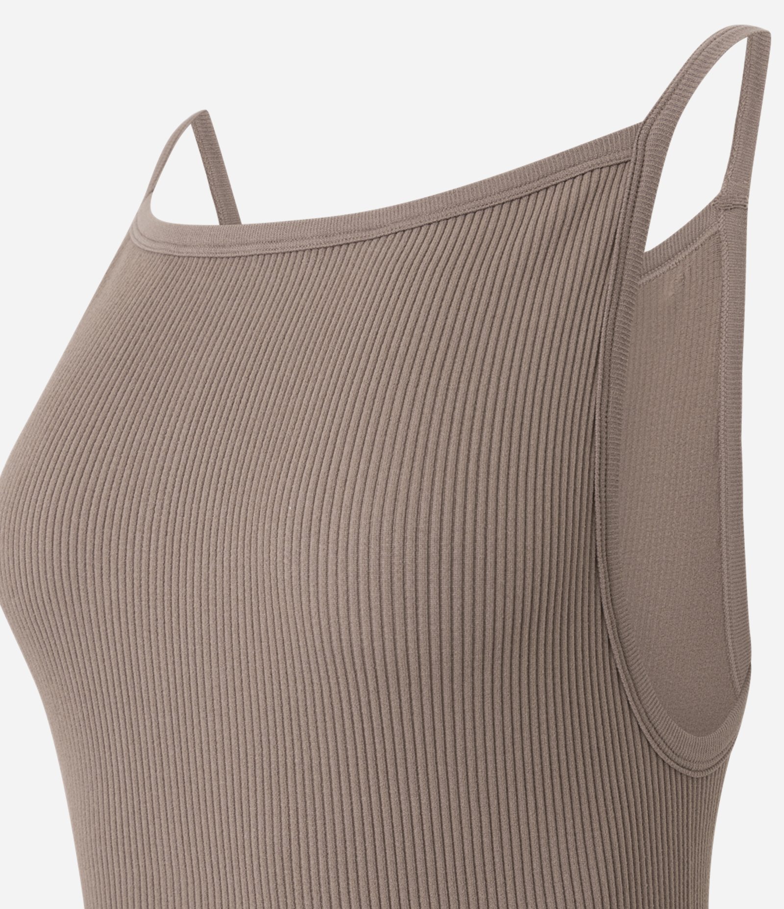 Body em Poliamida Seamless com Alças Finas Marrom 5