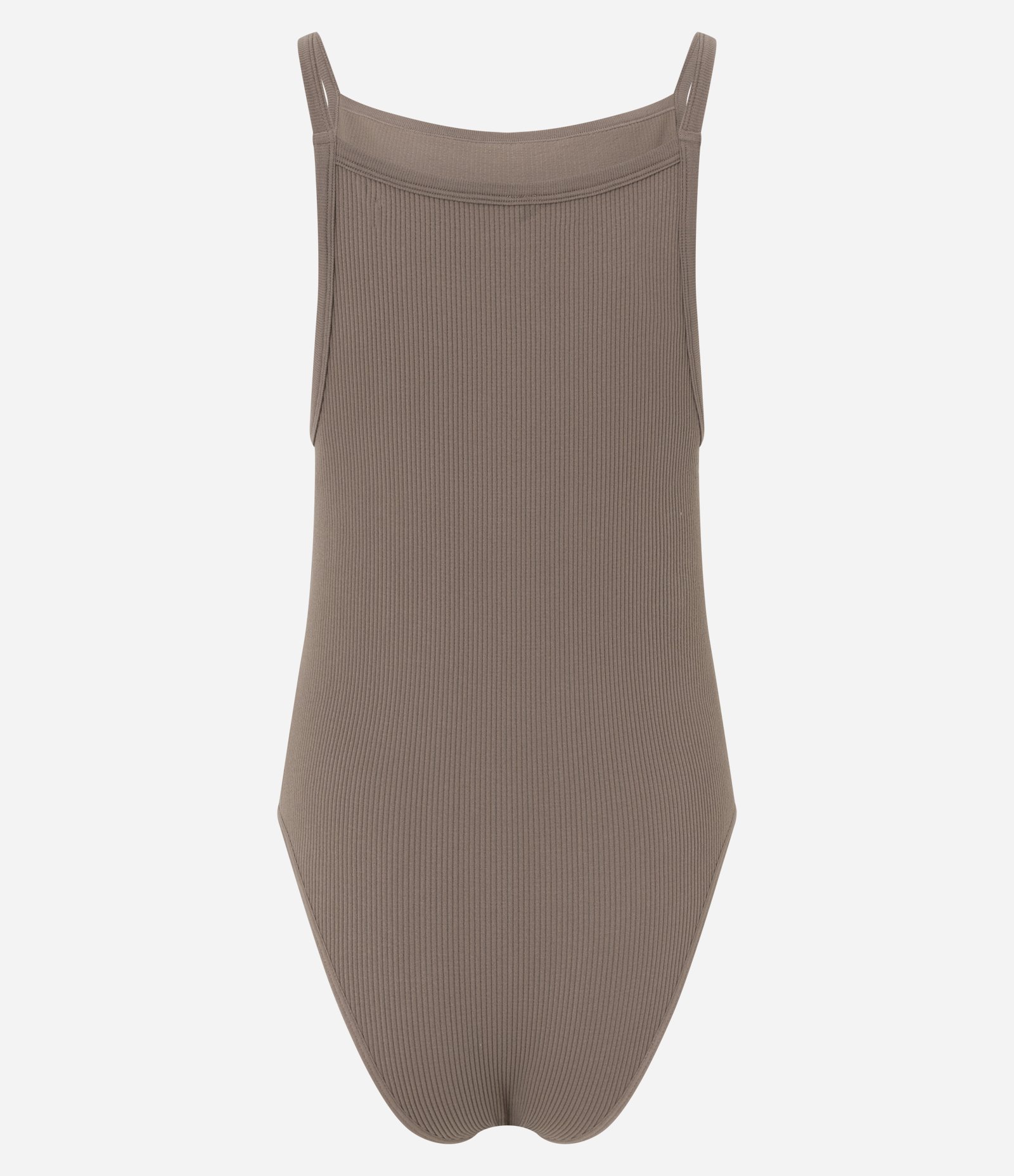 Body em Poliamida Seamless com Alças Finas Marrom 6