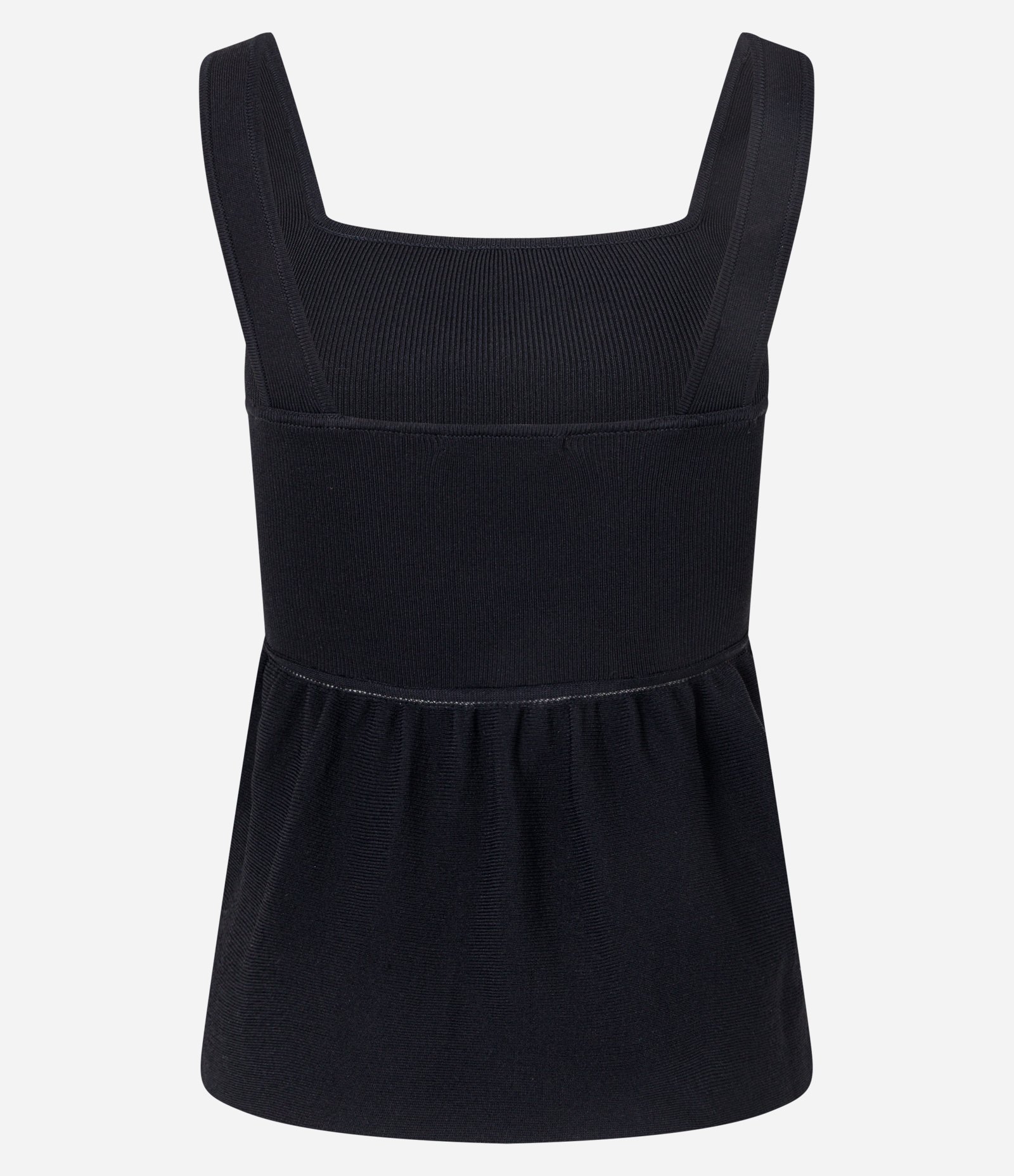 Blusa Peplum em Tricô com Decote Quadrado Preto 7