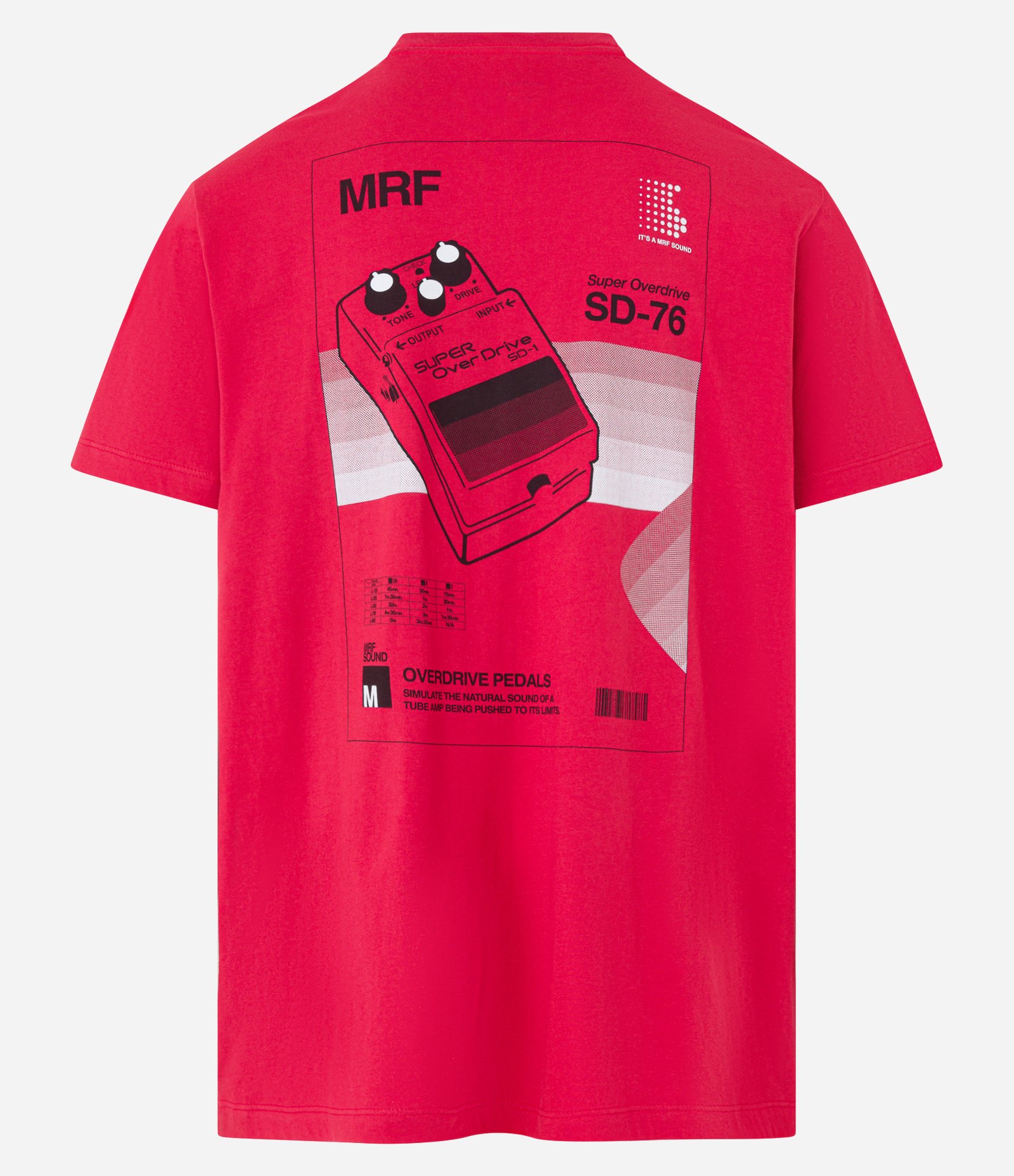 Camiseta Comfort em Algodão com Estampa Overdrive Pedals Vermelho 2