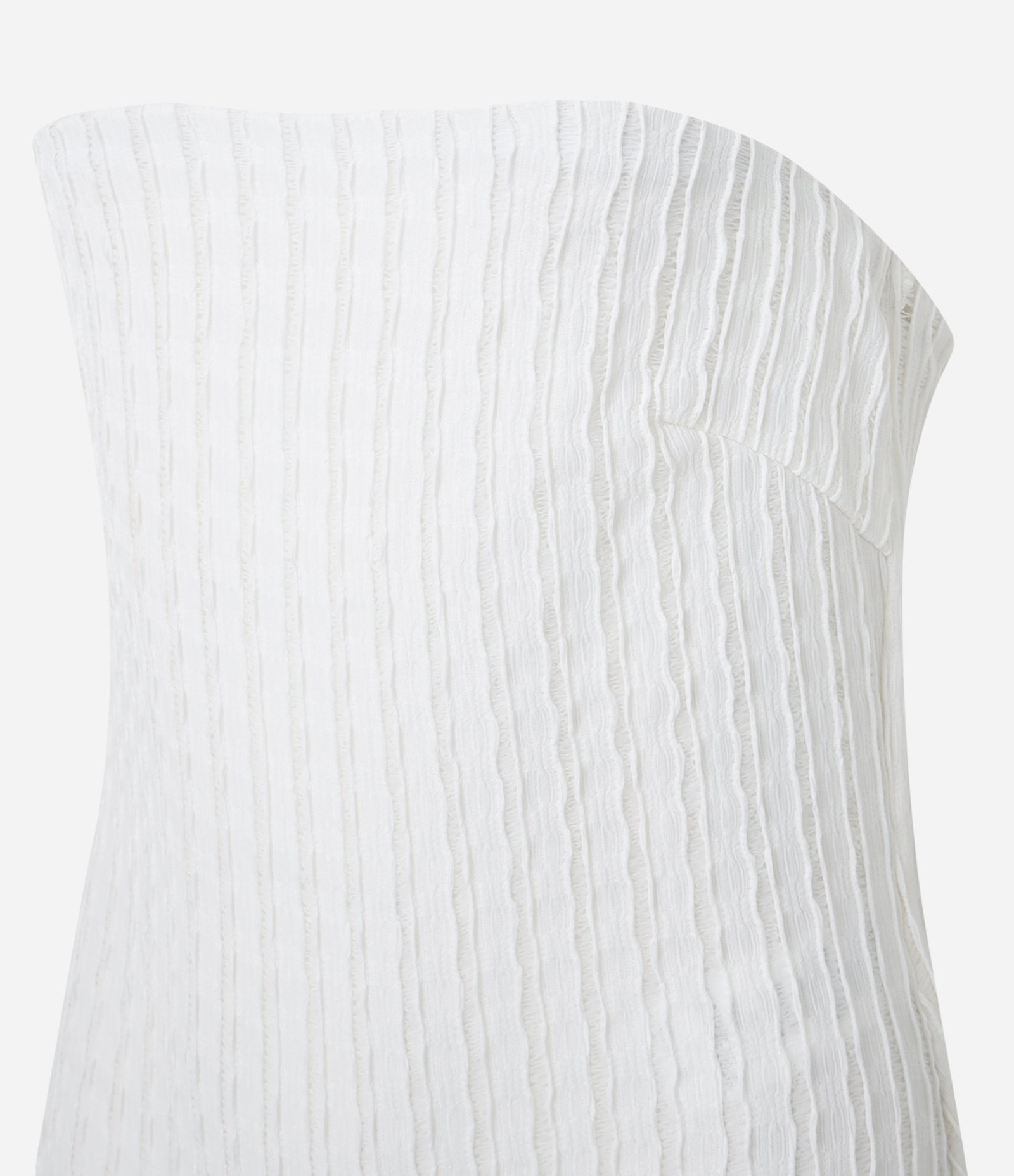 Body Texturizado com Decote Tomara que Caia Branco 7