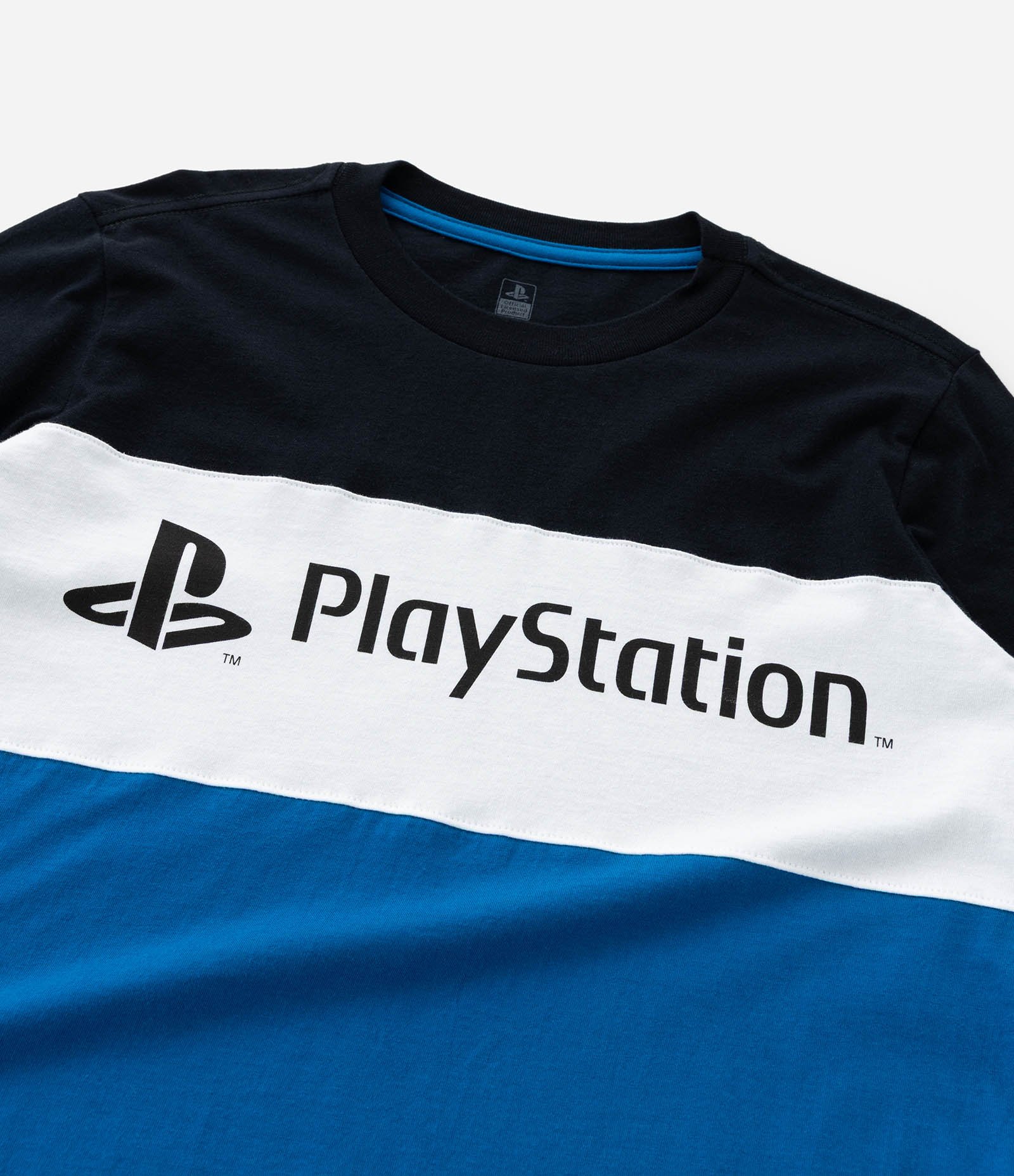 Camiseta Infantil com Recortes e Estampa Playstation - Tam 5 a 14 Anos Preto/Azul 4