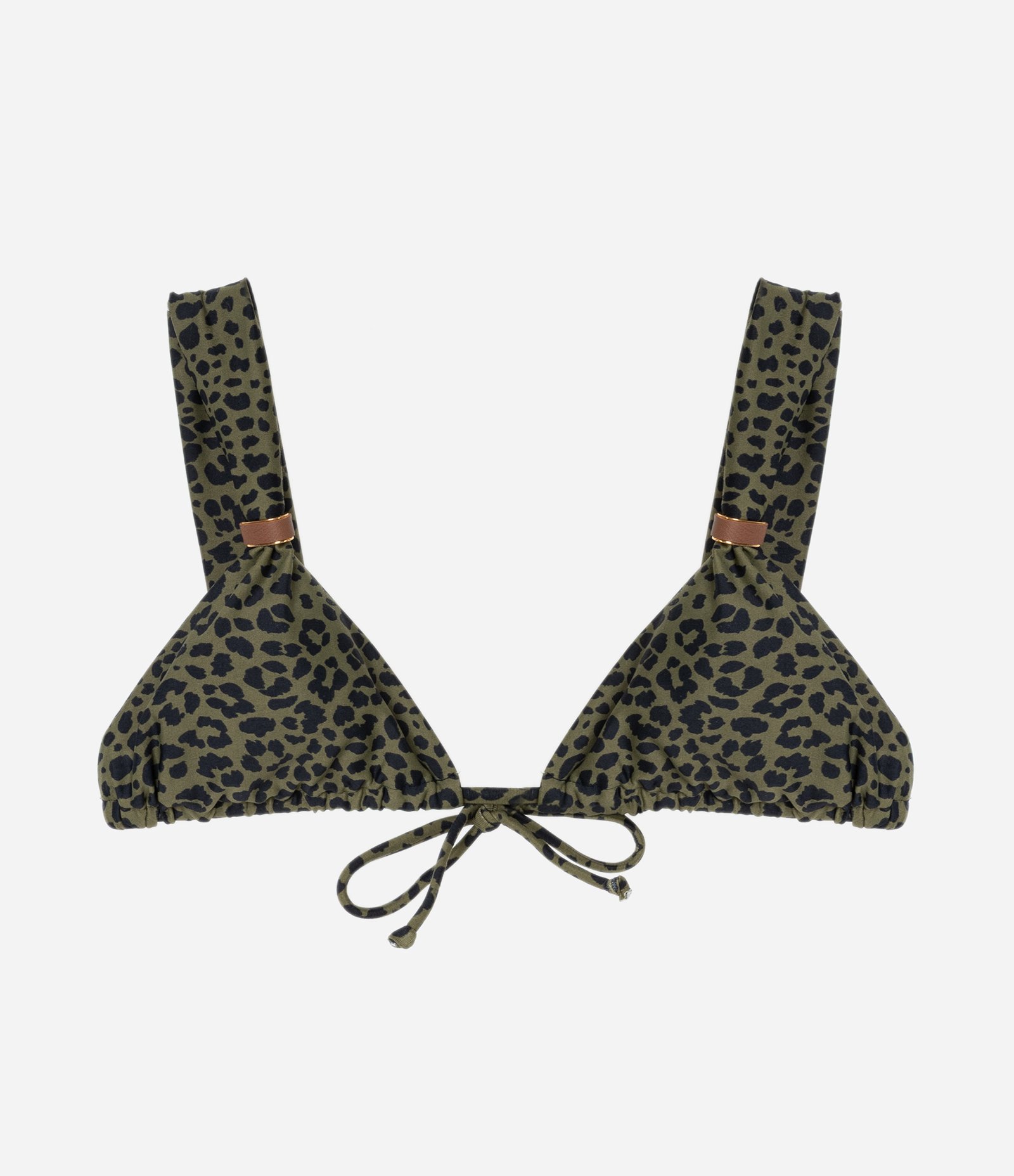 Biquíni Top Cortininha Animal Print com Alças Largas e Aviamento Verde 5