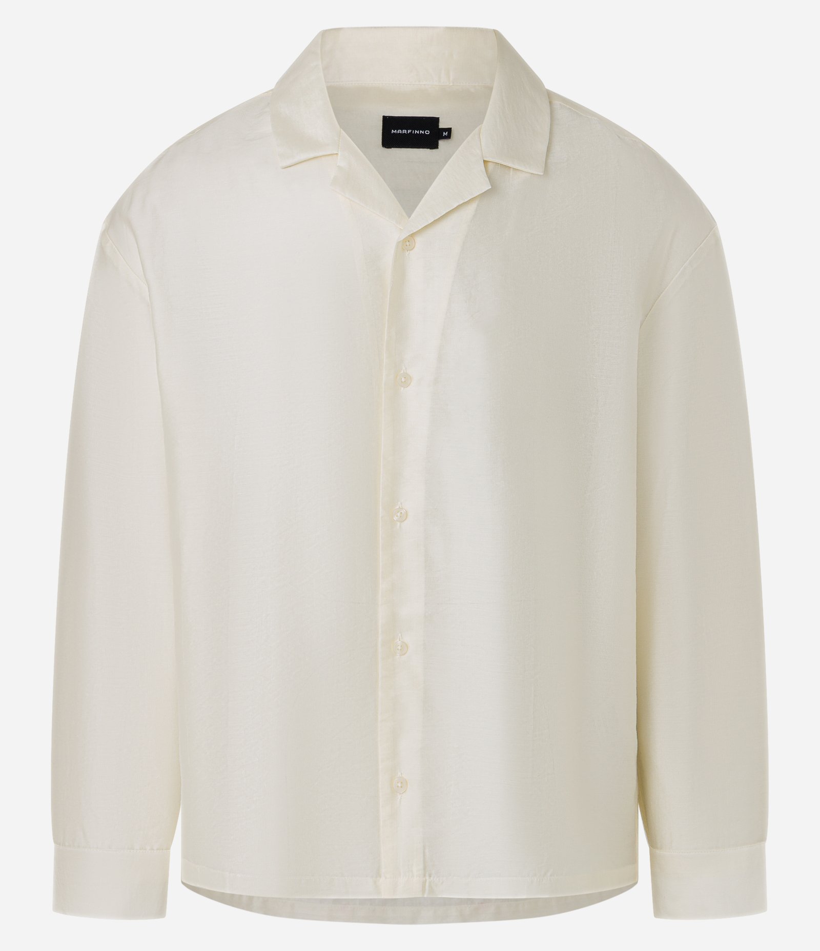 Camisa em Cetim com Gola Lapela e Abotoamento Frontal Bege 5