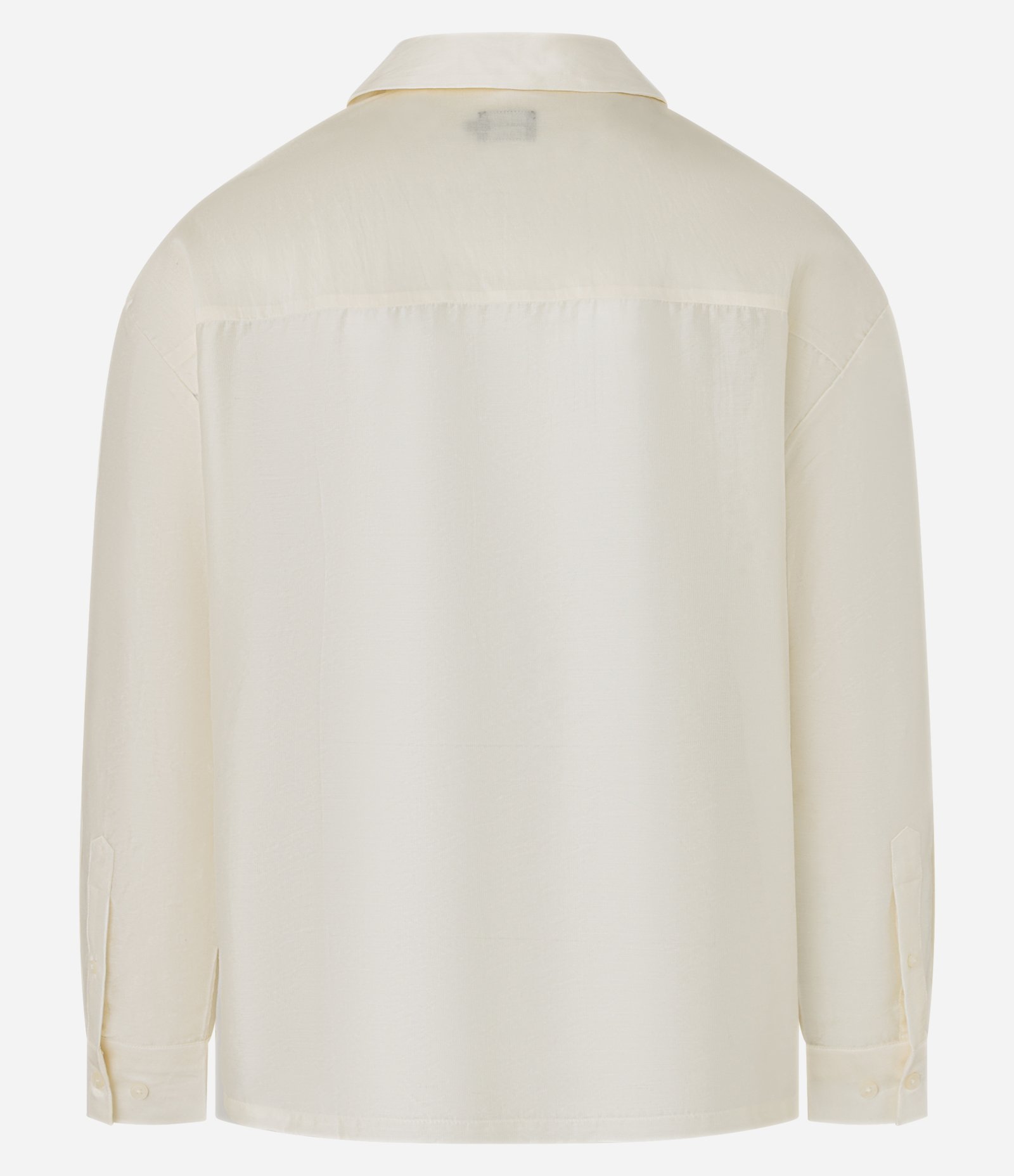 Camisa em Cetim com Gola Lapela e Abotoamento Frontal Bege 6